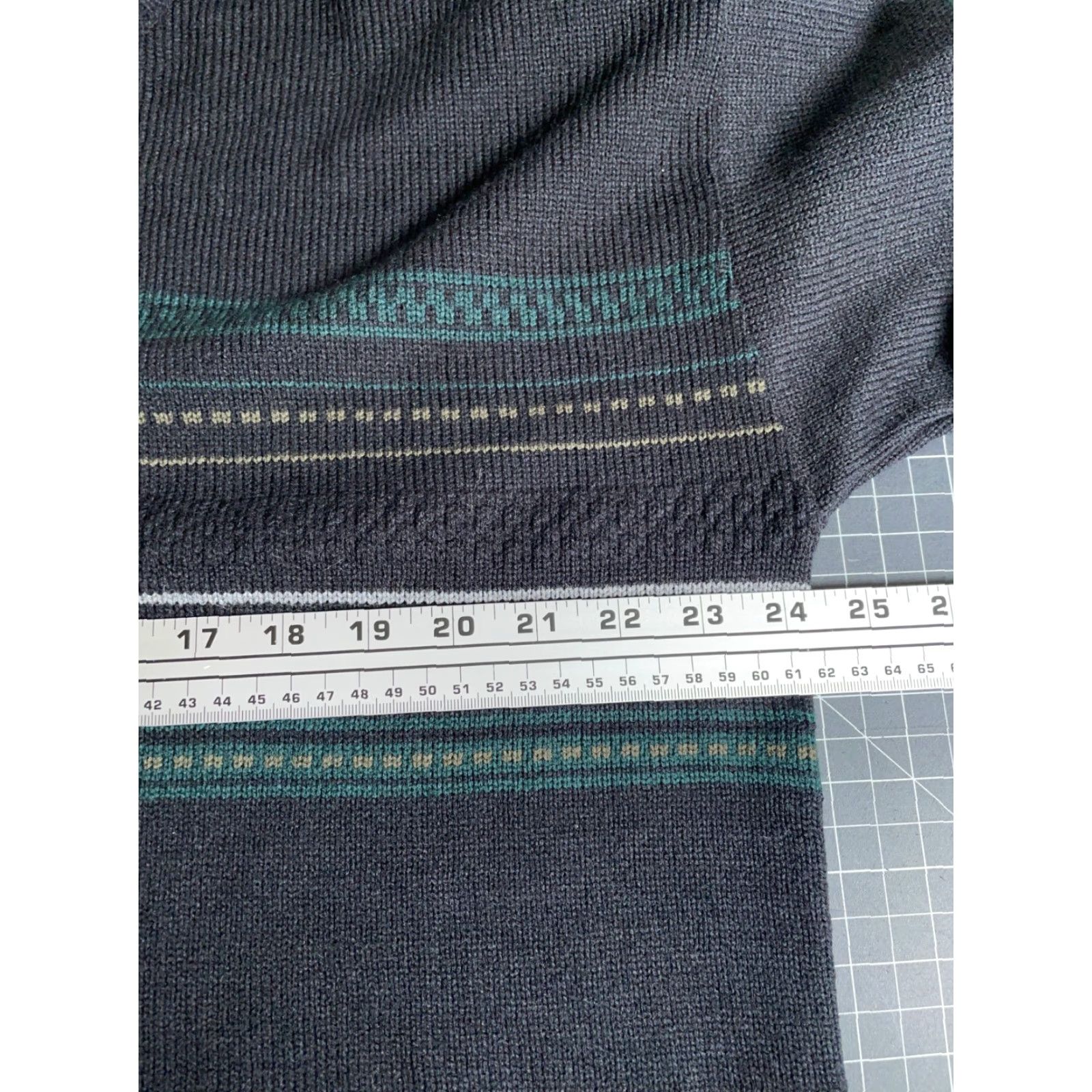 Vintage VINTAGE County Seat Sweater Shirt XL Men Black Green Striped Knit Crewneck Acrylic Knit VTG Pullover Size US XL / EU 56 / 4 - 5 Thumbnail