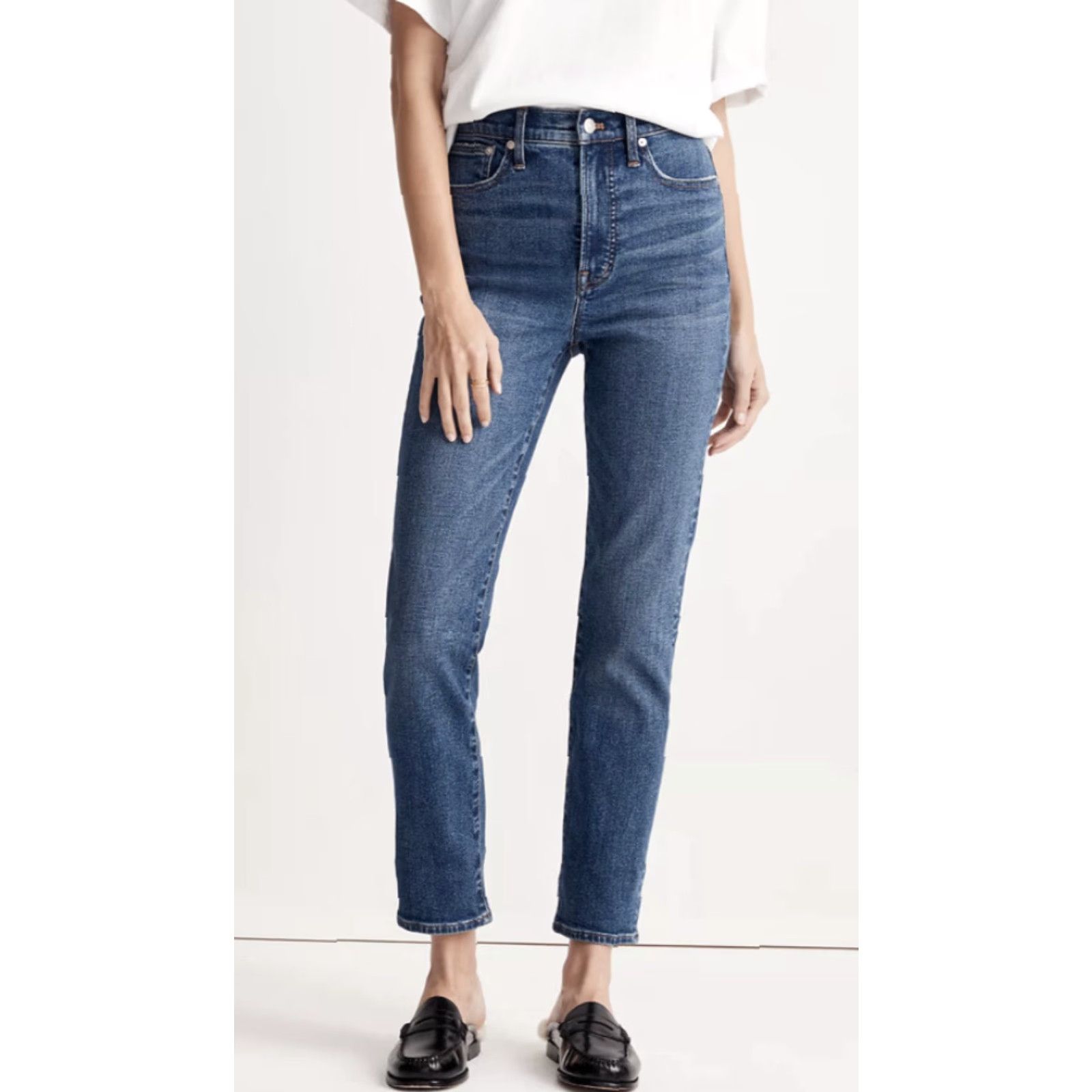 Madewell MADEWELL ThePerfect Jean Manorford Wash Sz 24 Blue Straight Denim Women's Size 42" / US 20 - 2 Thumbnail