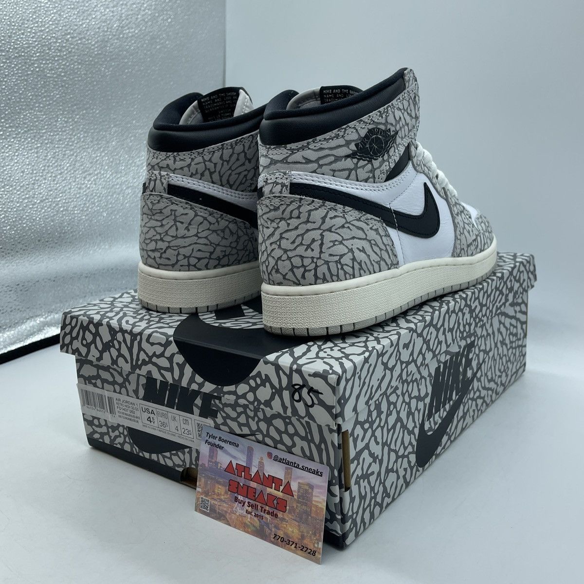 Jordan Brand Air Jordan 1 high white cement Size US 4.5 / IT 34.5 - 5 Thumbnail