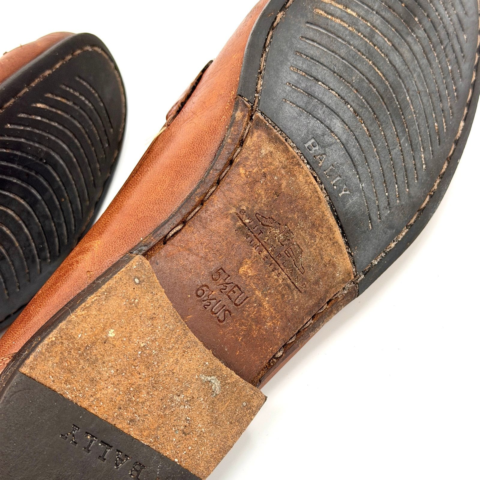 Bally Vintage 80s Italian Brown Leather Ruvera Gold Bit Loafers Size US 6.5 / EU 39-40 - 10 Thumbnail