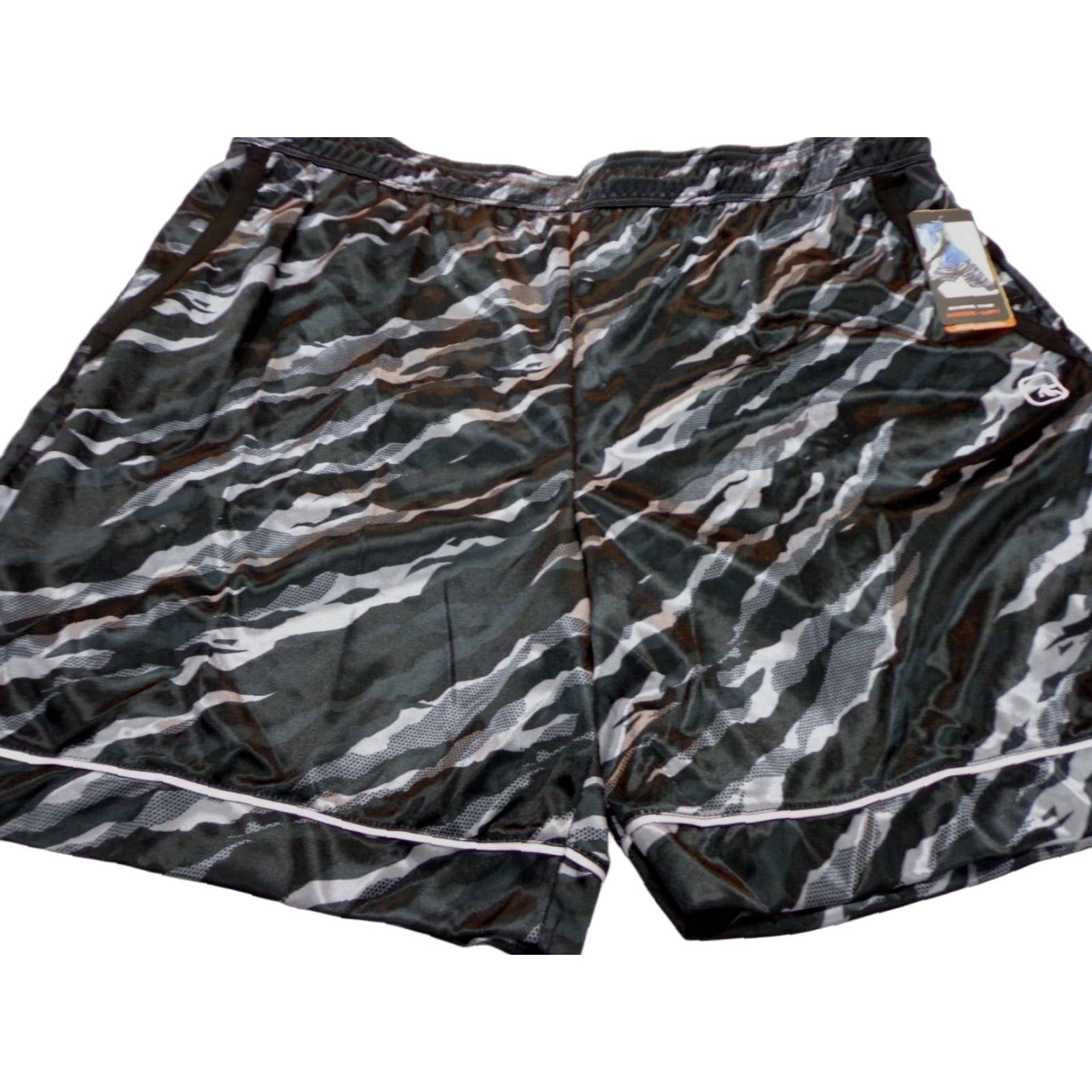 Vintage AND1 Offense Athletic Gym Shorts Mens 3XL Black Gray 8" Inseam Drawstring NEW Size US 39 - 1 Thumbnail