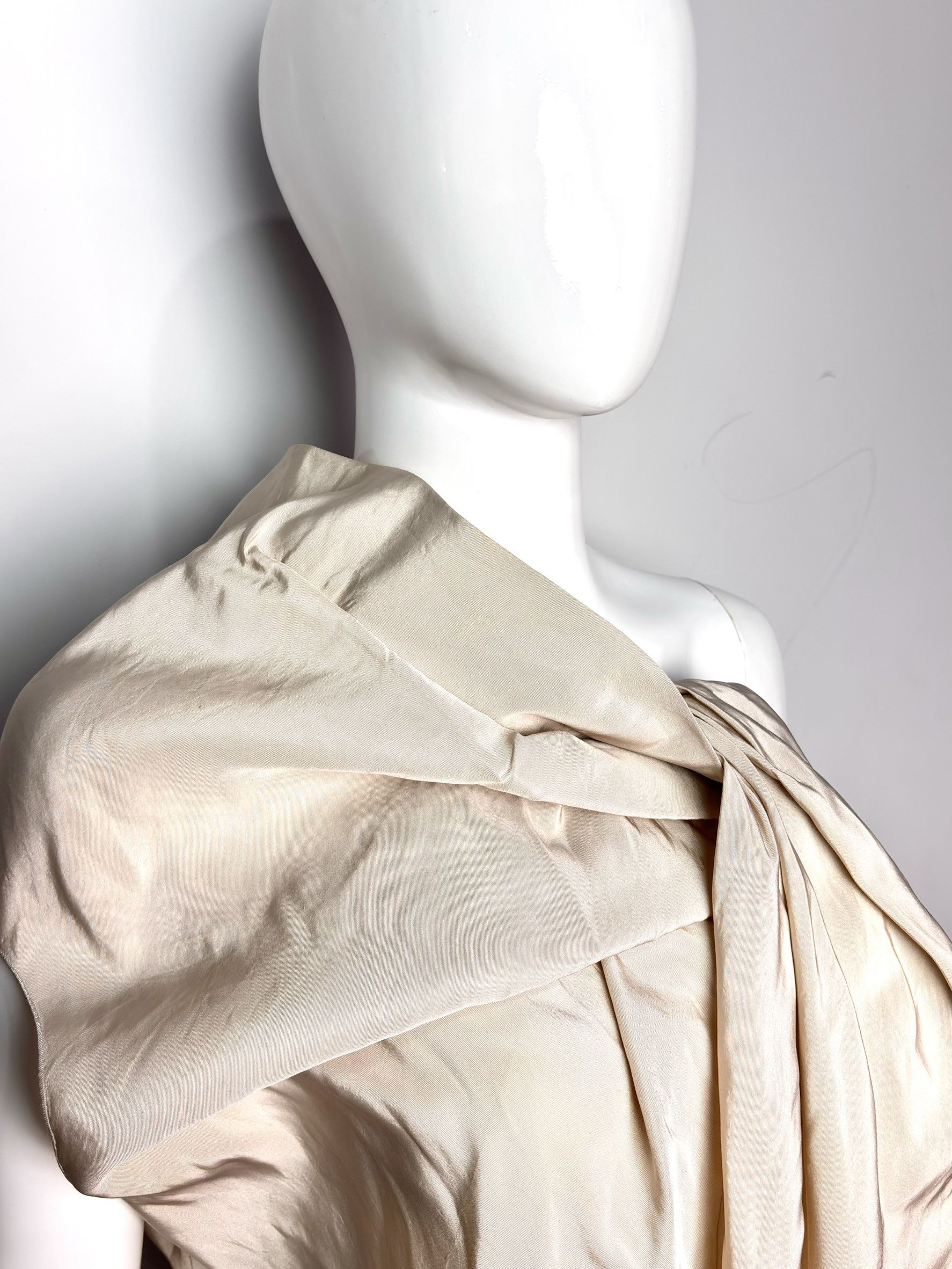 Lanvin Lanvin One-Shoulder Draped Silk Top Size XS / US 0-2 / IT 36-38 - 3 Thumbnail