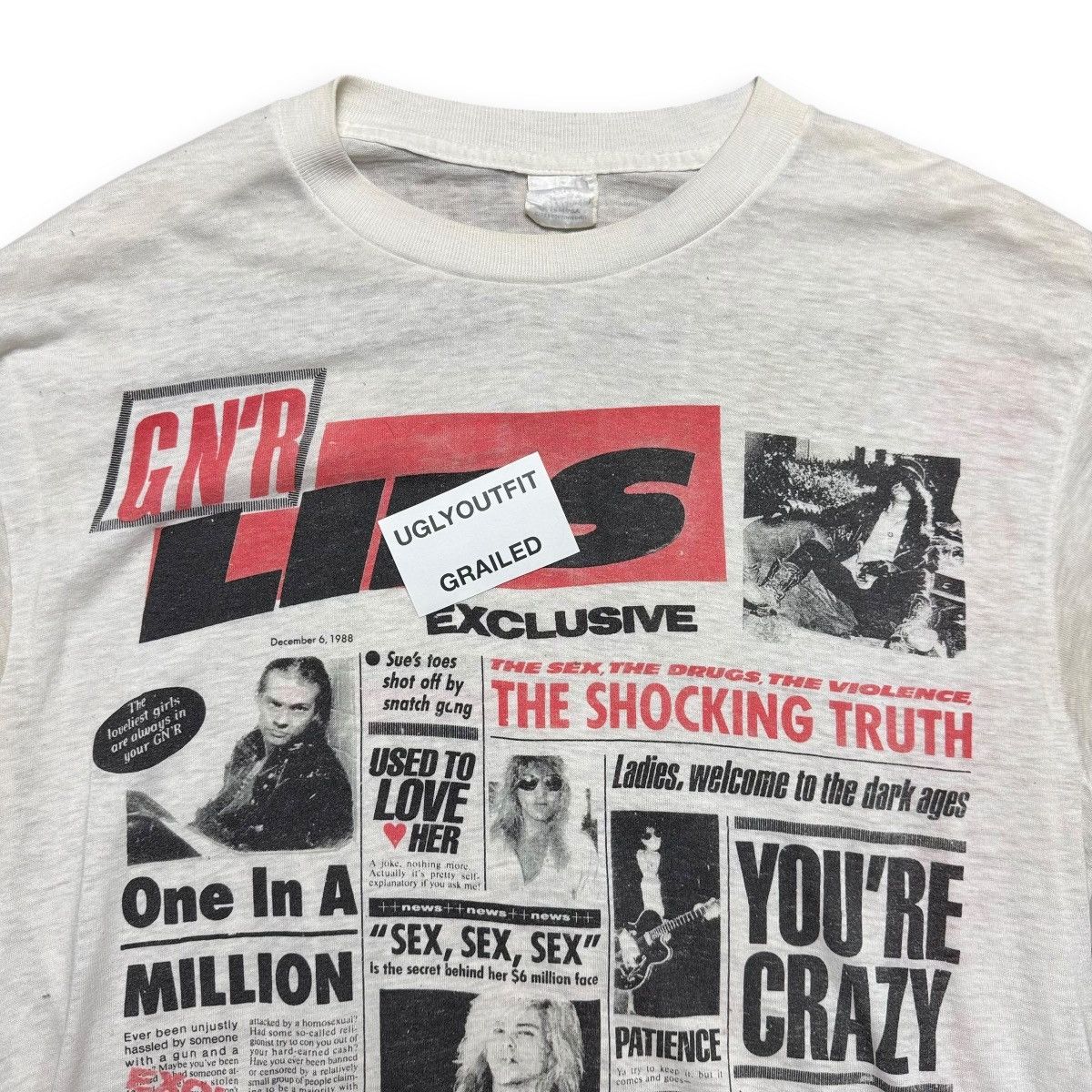 Vintage 1989 Guns N Roses GN’R Lies Album Promo Tshirt Size US M / EU 48-50 / 2 - 10 Thumbnail