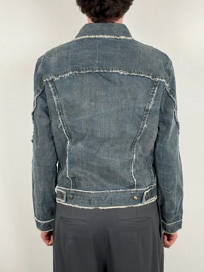 Roberto Cavalli AW2003 Cavalli Blue Eroded Denim Rebel Jacket Size US L / EU 52-54 / 3 - 3 Thumbnail