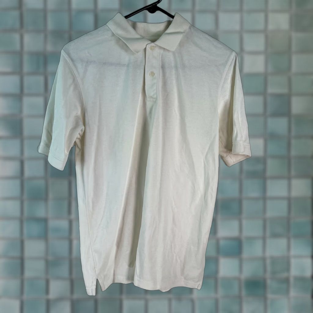 Vintage Covington Polo Shirt Mens Short Sleeve Ivory 100% Cotton Size M Regular Chest 40" Classic Carry Casual Shirt Size US M / EU 48-50 / 2 - 1 Thumbnail