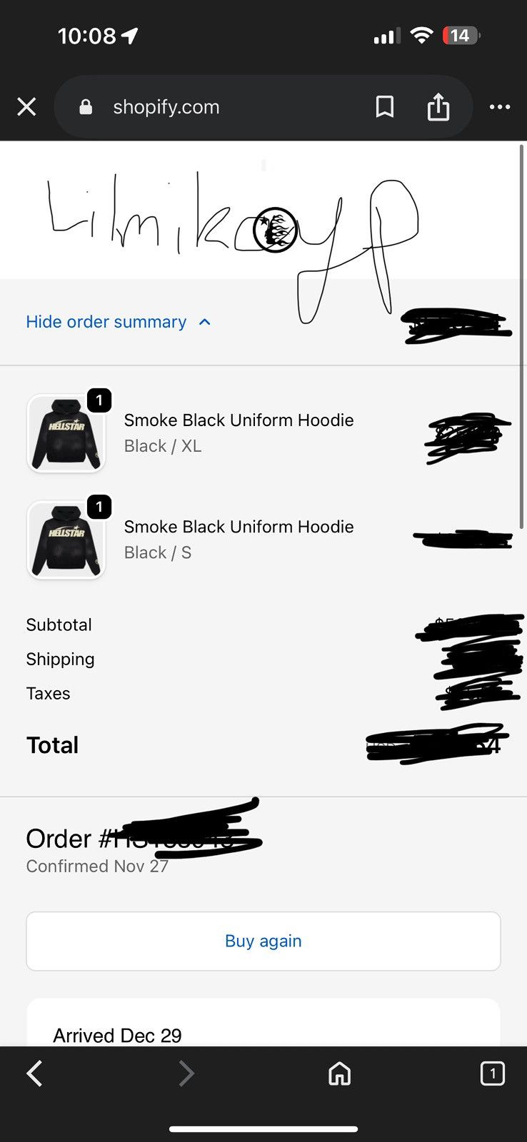HELLSTAR Smoke Black Uniform Hoodie - Size Small - 100% AUTHENTIC Size US S / EU 44-46 / 1 - 12 Thumbnail