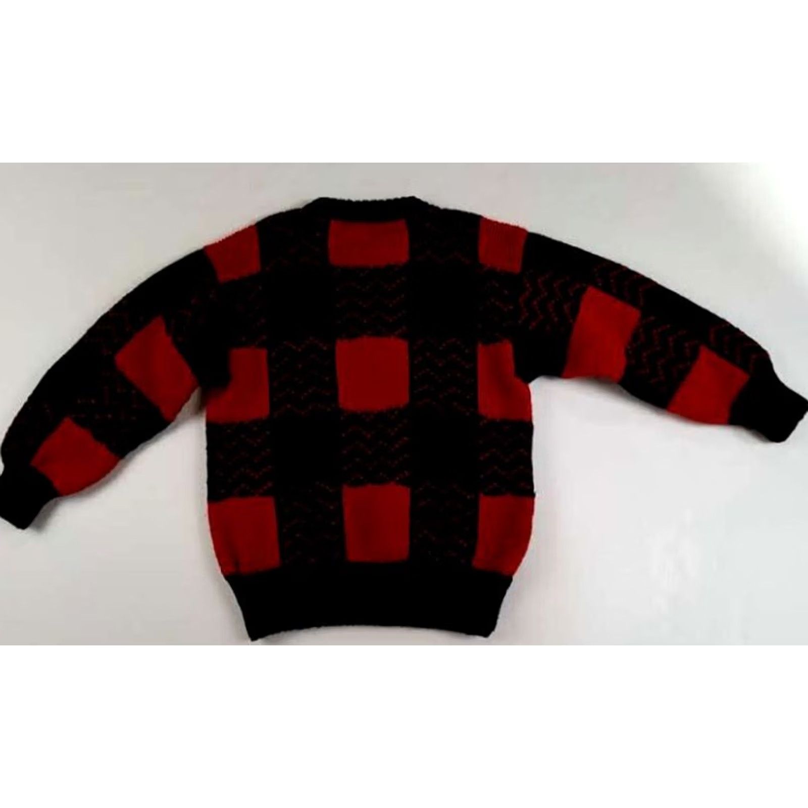 Vintage Sheep Wool Peru Red&Black Buffalo Plaid Sweater Medium Men Size US M / EU 48-50 / 2 - 4 Thumbnail
