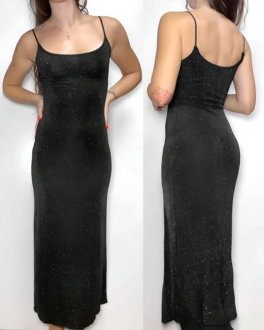 plein sud Plein Sud Vintage Black Shimmery Maxi Flowy Dress (S-M) Size M / US 6-8 / IT 42-44 - 1 Thumbnail