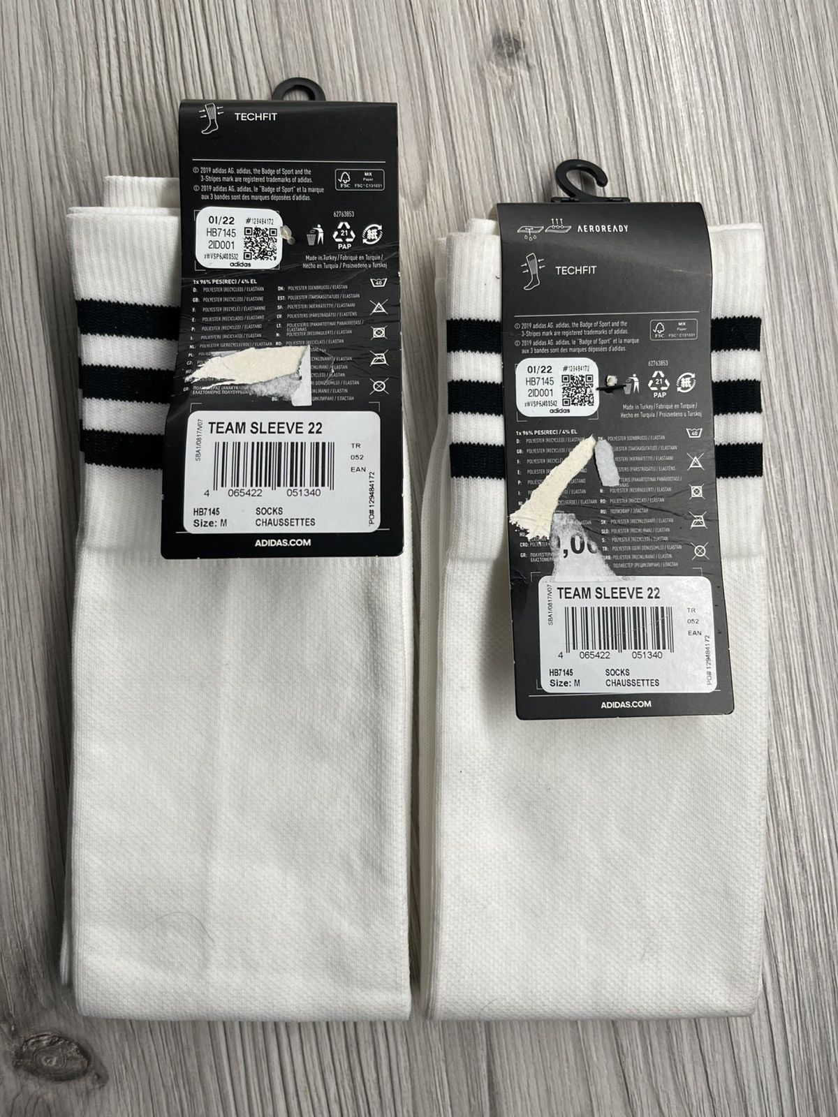 Vintage Adidas Team Sleeve 22 Socks SIZE M HB7145 Size 32 - 4 Thumbnail