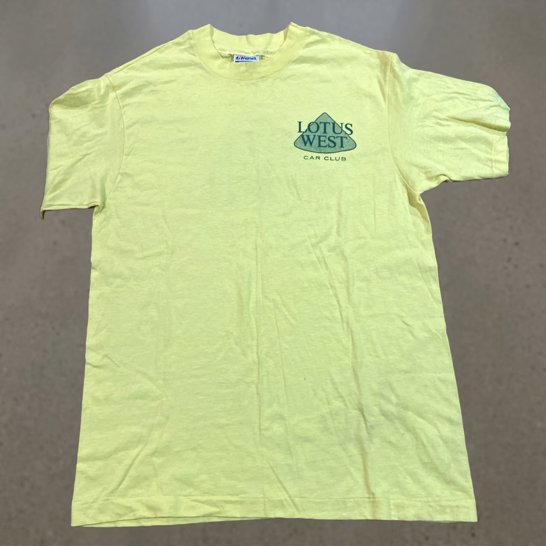 Hanes VINTAGE Lotus Car Club T Shirt Hanes Beefy-T L Yellow Men 90s Stitch Boys Mens Shirts Size US L / EU 52-54 / 3 - 1 Thumbnail