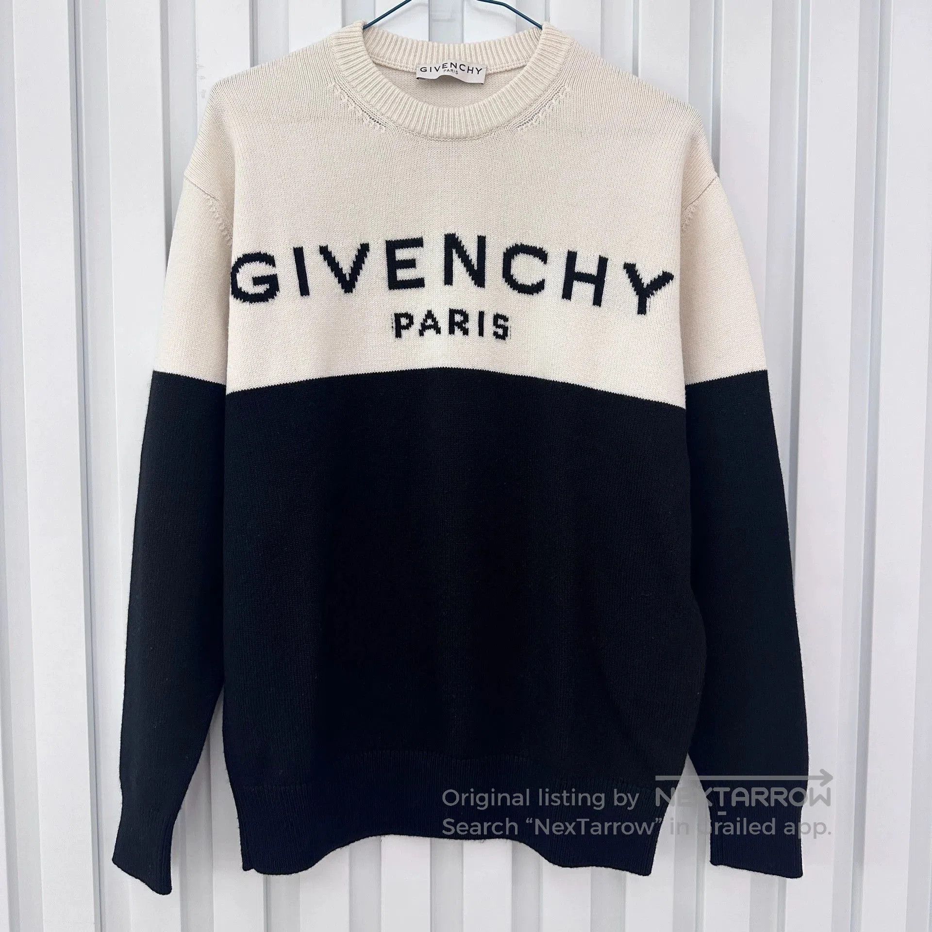 givenchy color block knit sweater xs.