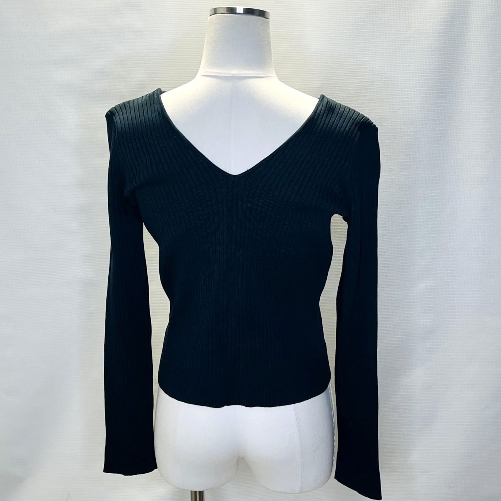 Vintage Skies Are Blue Sweater Womens Large Pink Ribbed V Neck Pullover Lot 3” Size L / US 10 / IT 46 - 3 Thumbnail