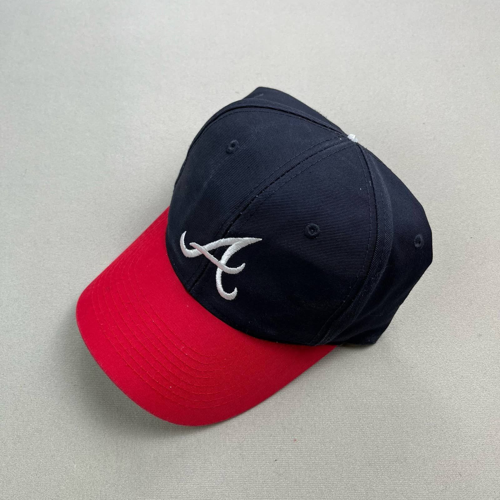 Vintage Braves Retro Three Stripe Weathered Trucker Hat