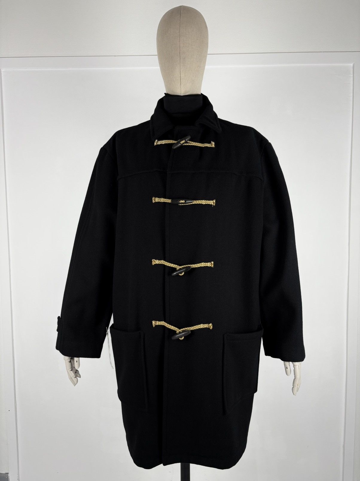 Polo Ralph Lauren DEADSTOCK 90’s POLO RL Admiral Wool Black Duffle Toggle Pea Coat Jacket Trench XL Size US XL / EU 56 / 4 - 6 Thumbnail