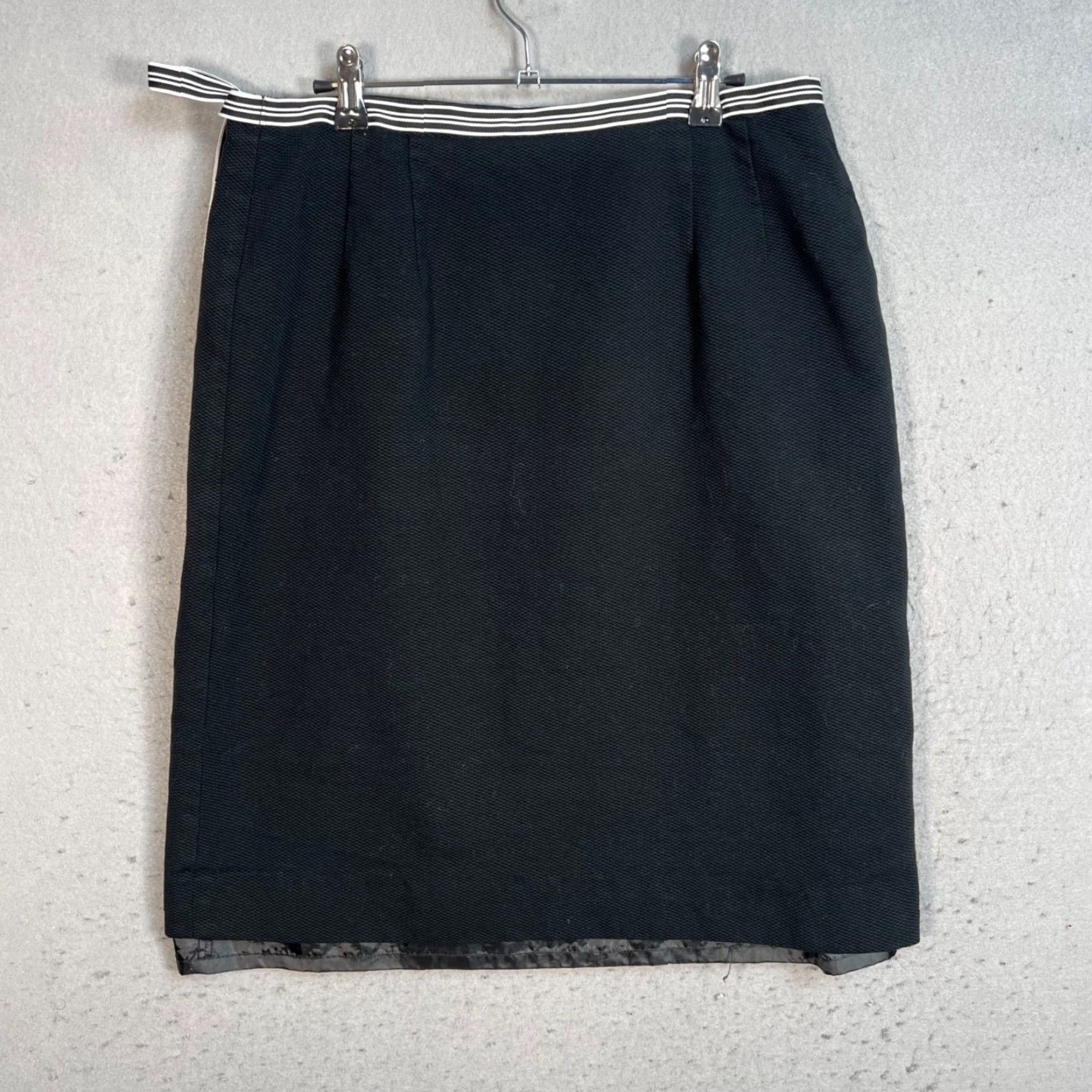Pendleton Pendleton Black Pencil Skirt Women’s Size 14 with Striped Waistband & Bow Size 36" / US 14 / IT 50 - 2 Thumbnail