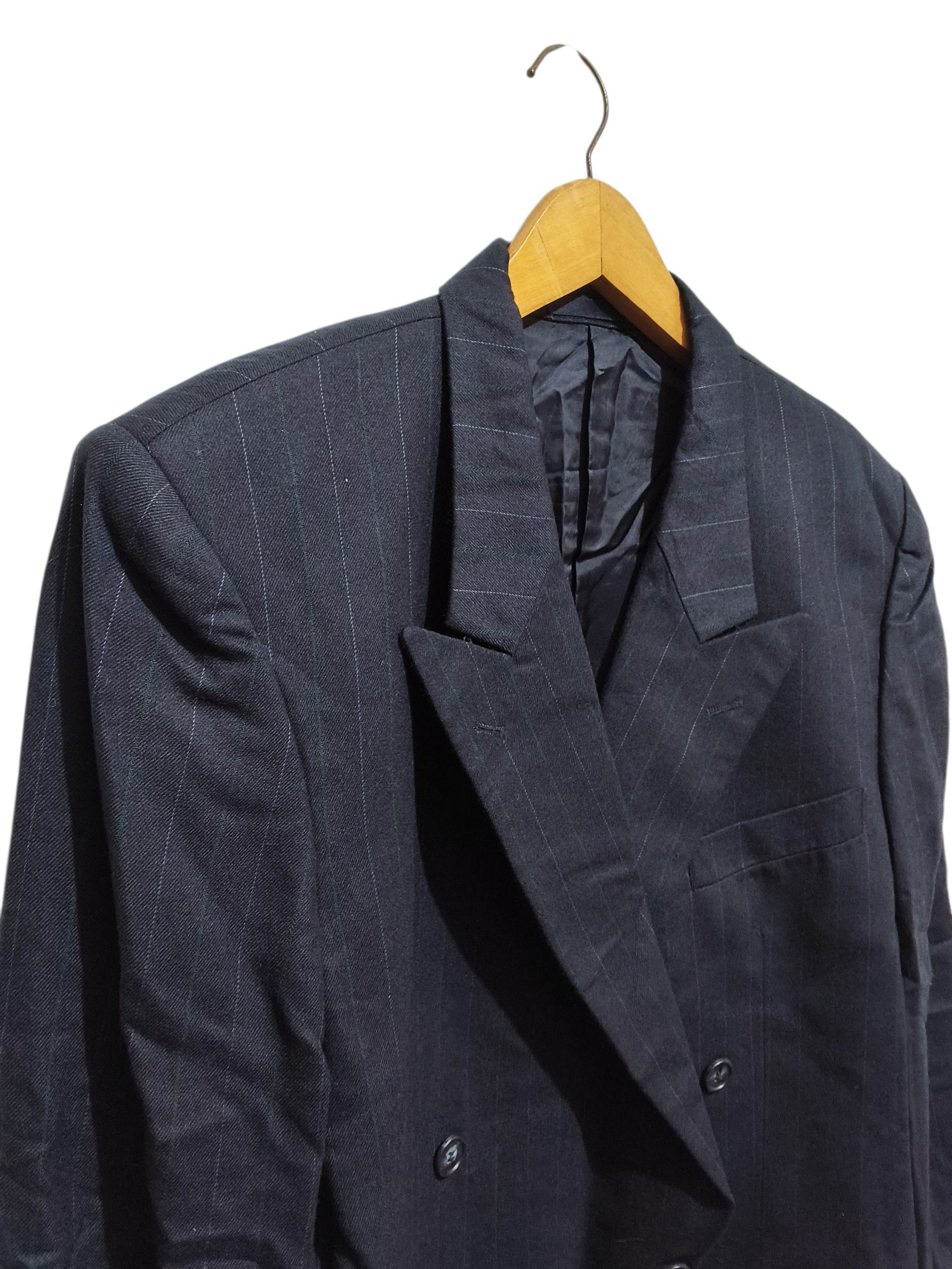 Yves Saint Laurent Vintage YSL Power Tailoring Double Breasted Pinstripe Size 50S - 5 Thumbnail