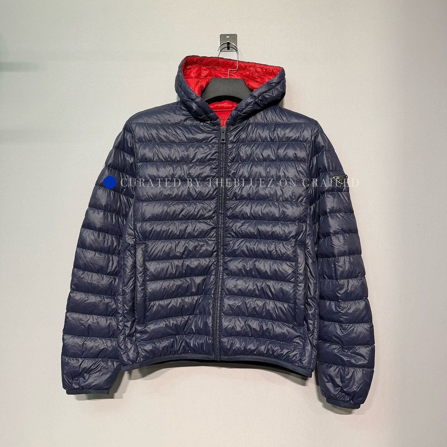 Prada Blue Quilted Hooded Jacket - Size M Size US M / EU 48-50 / 2 - 1 Thumbnail