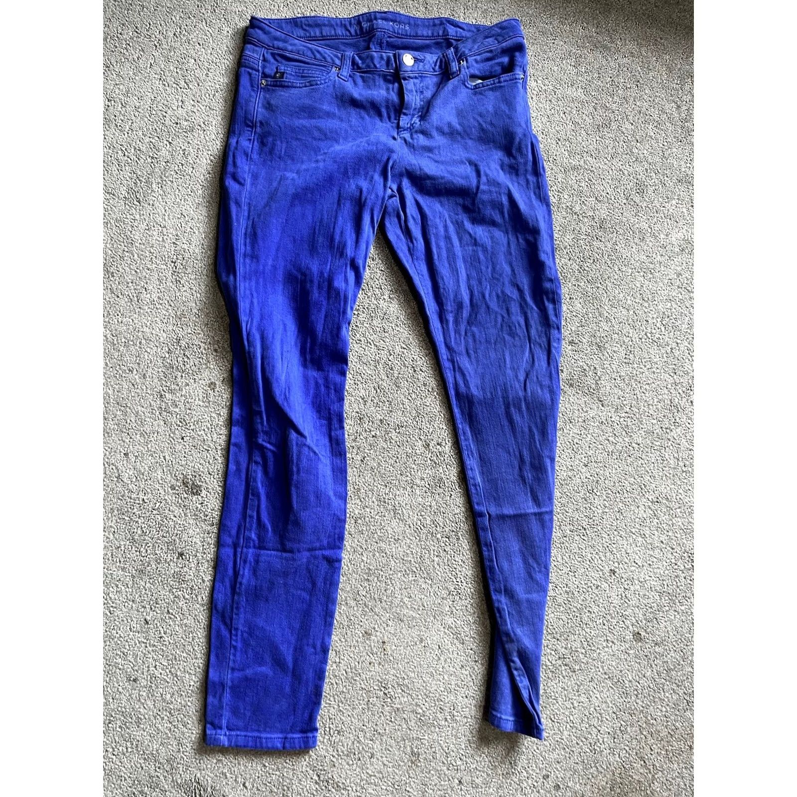 Michael Kors Michael Kors Skinny Jeans Size 4 Royal Blue Denim Zip Fly Women Jeans 30in Inseam Slim Stretch MidRise Logo Button Size 27" / US 4 / IT 40 - 3 Thumbnail