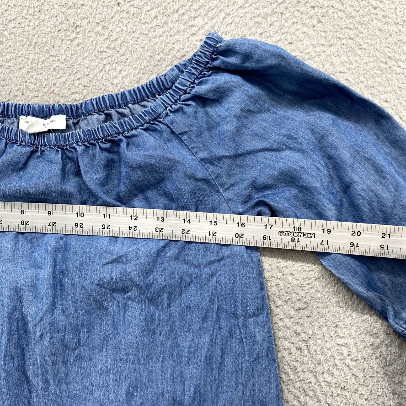 Vintage Beach Lunch Lounge Shirt Women’s Blue Chambray Lyocell 3/4 Sleeve V-Neck Pullover SZ S Size S / US 4 / IT 40 - 5 Thumbnail