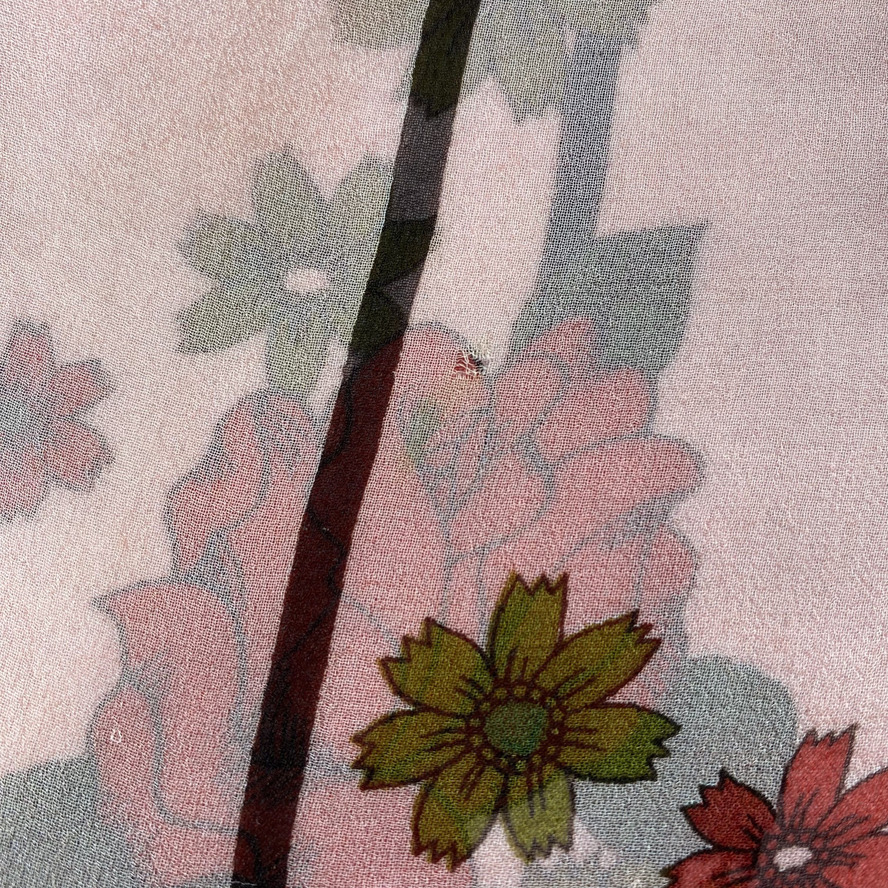 Japanese Brand × Vintage Vintage Silk Scarf Hand Rolled Floral SS059 Size ONE SIZE - 2 Thumbnail
