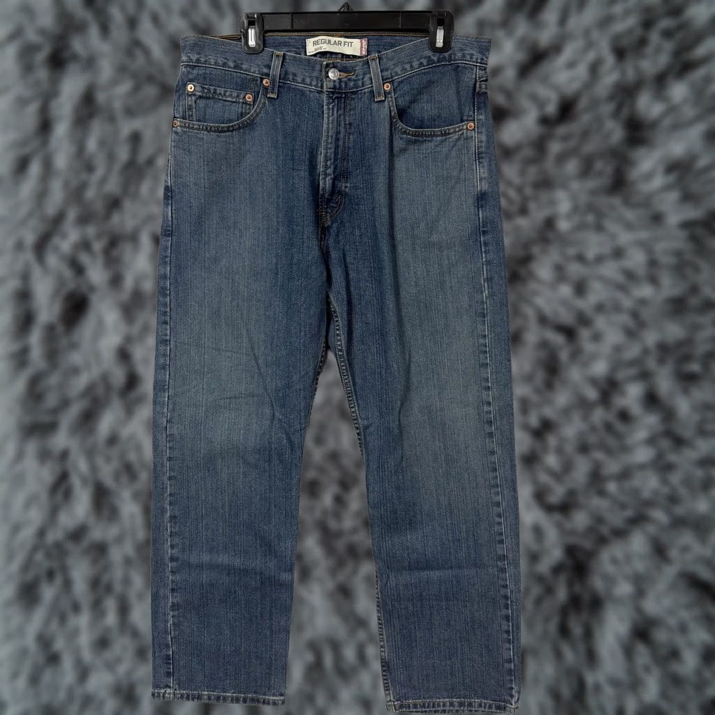 Levi's Levi's 505 Jeans Mens 34x29 Blue Regular Fit Straight Denim Mid Wash Classic Size US 34 / EU 50 - 1 Thumbnail