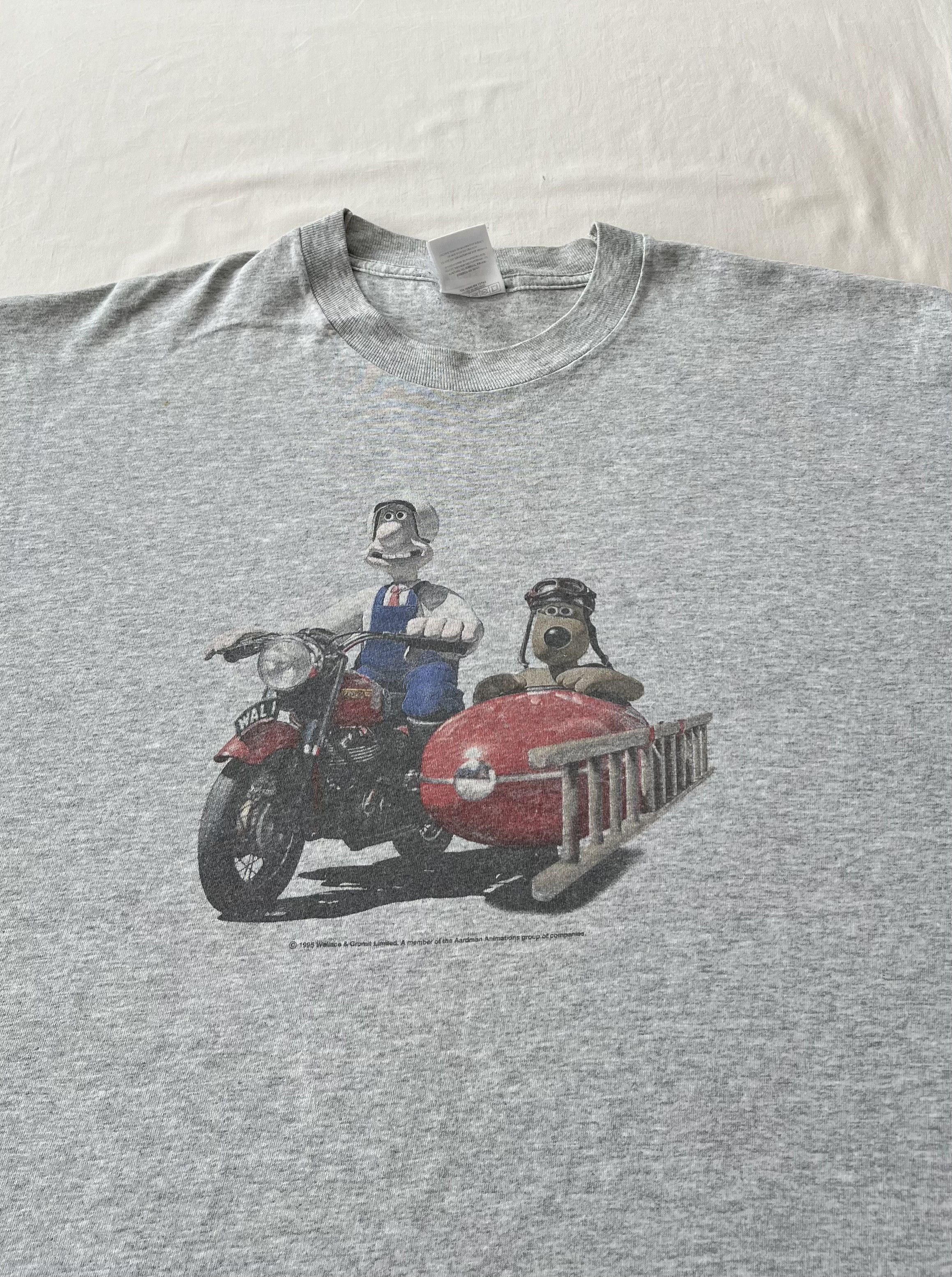 Cartoon Network Vintage 1995 Wallace and Gromit Cartoon Gray T-shirt Size US XL / EU 56 / 4 - 3 Thumbnail