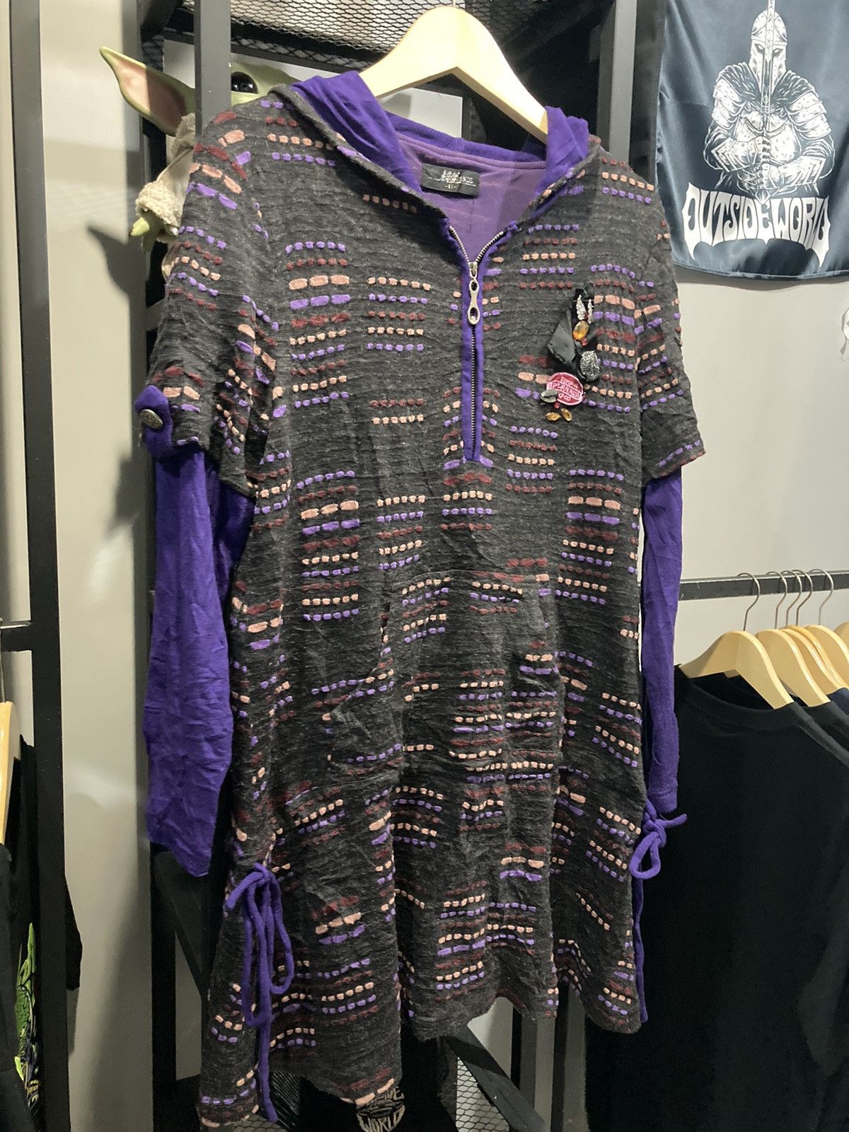 Japanese Brand Inde Dress Double Layer Classic Knit RAG style Size L / US 10 / IT 46 - 8 Thumbnail