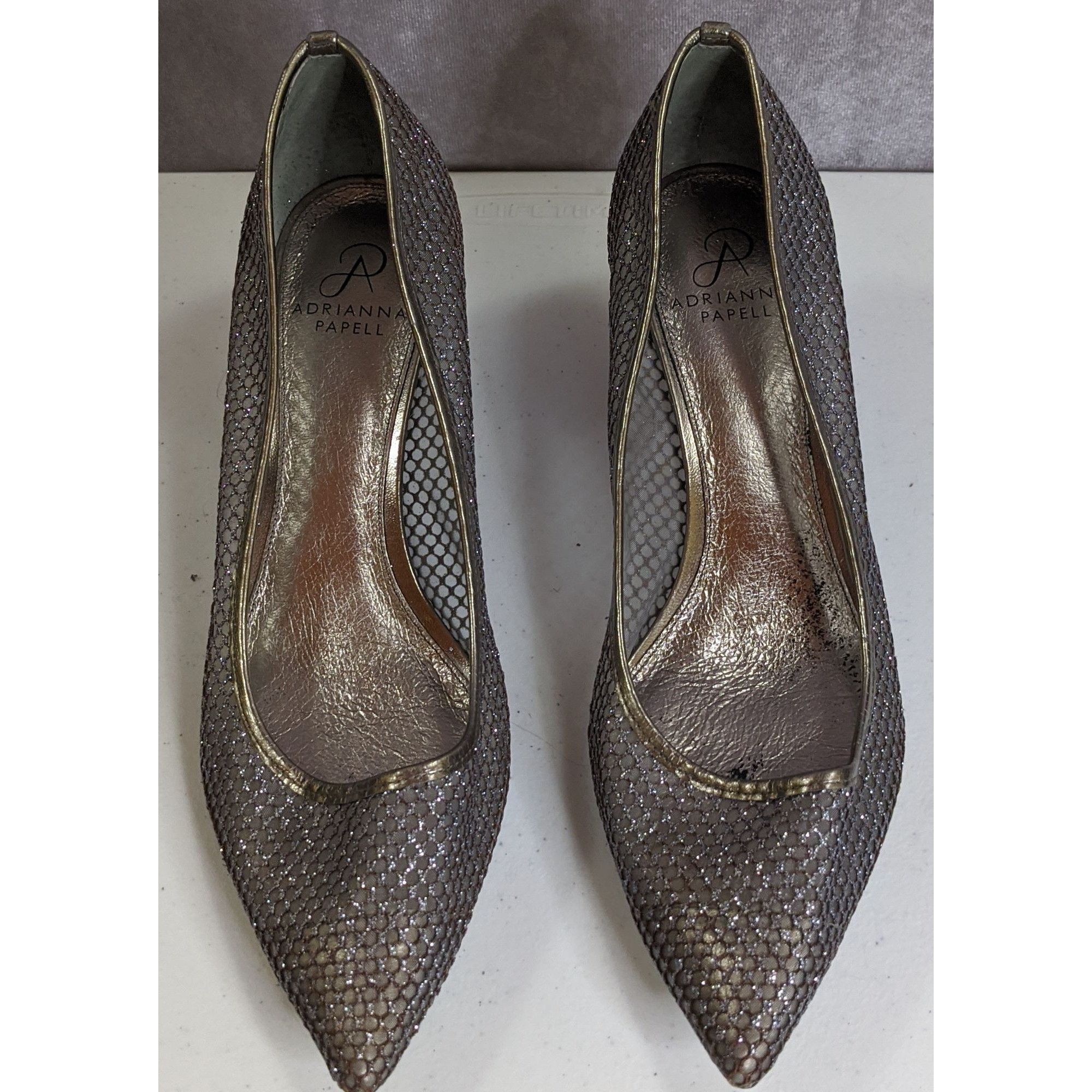 Adrianna Papell Adrianna Papell Melody Glitter Pumps Metallic Mesh 2-Inch He Size US 11 / IT 41 - 7 Thumbnail