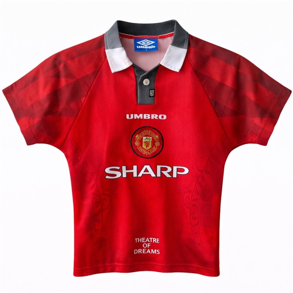 Umbro 1996/98 MANCHESTER UNITED HOME SOCCER JERSEY SHIRT BOYS Size US XXS / EU 40 - 1 Thumbnail