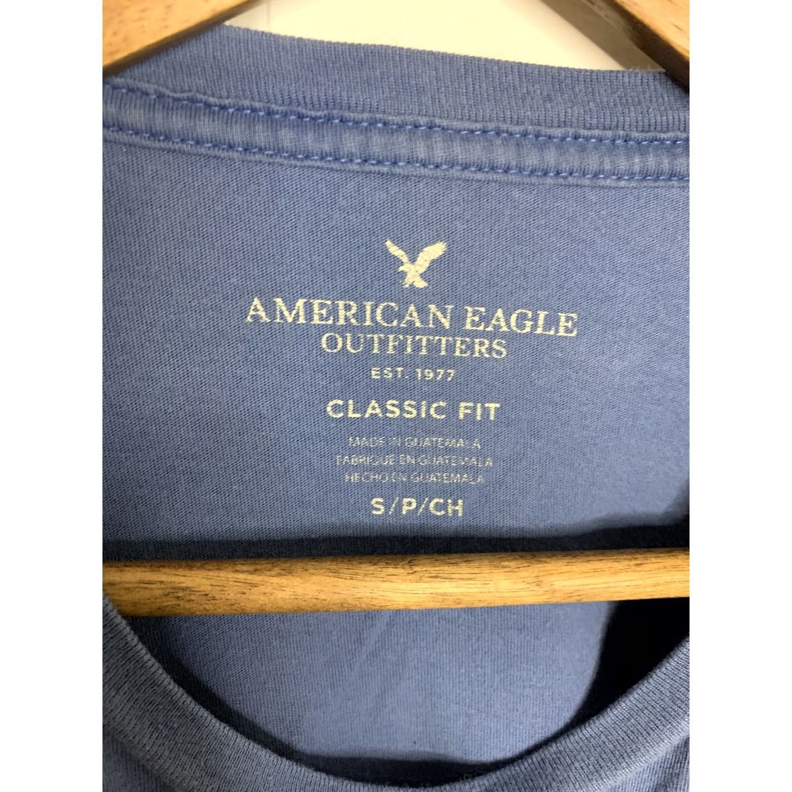 Vintage Alerican Eagle Blue T-Shirt Short Sleeve Classic Fit SZ S Teens Shirt Crew Neck Vintage No Graphic Print Size US S / EU 44-46 / 1 - 5 Thumbnail