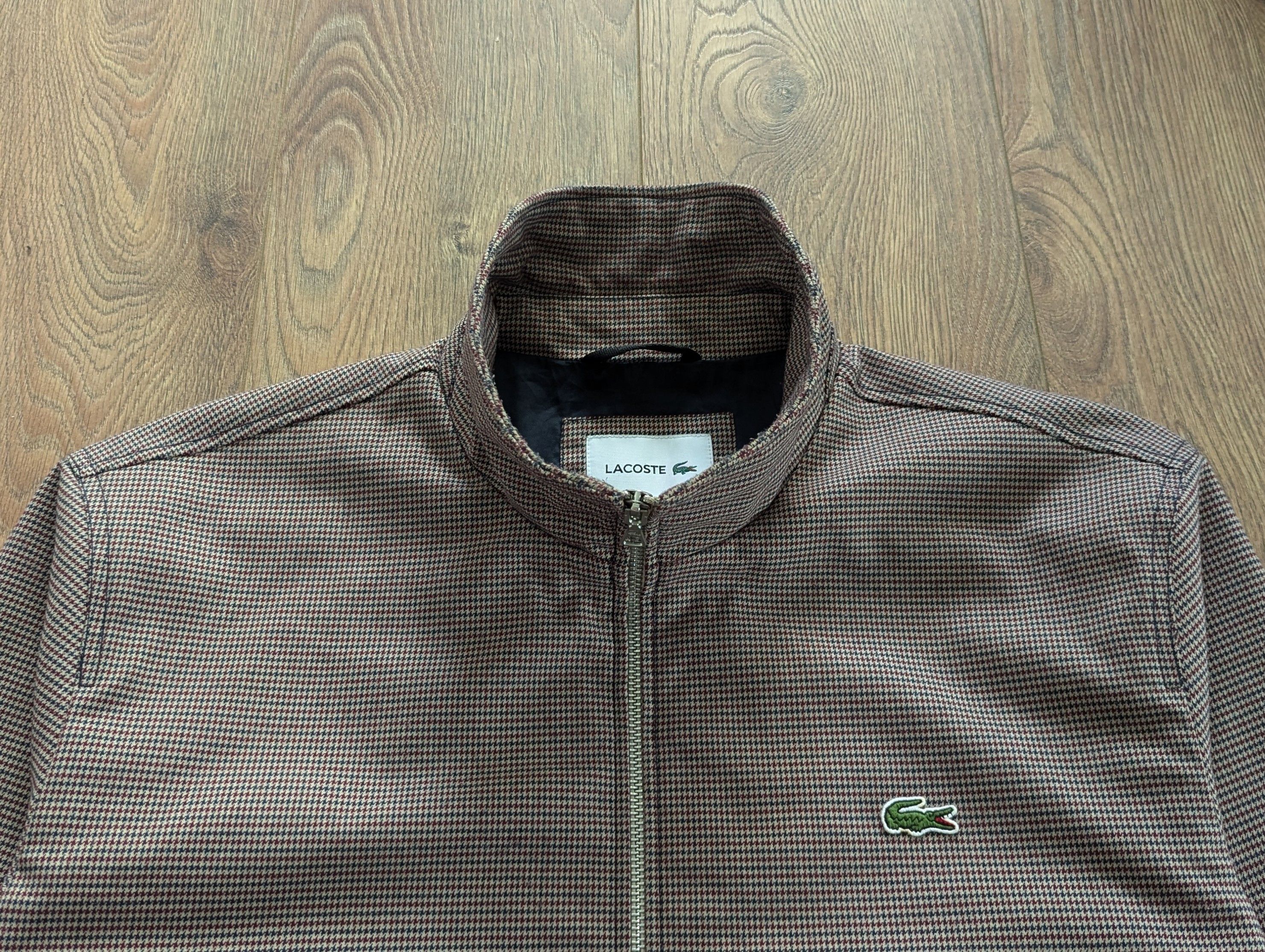 Lacoste Lacoste Houndstooth Zip Bomber Jacket Size M/L Luxury Brand Size US M / EU 48-50 / 2 - 24 Thumbnail