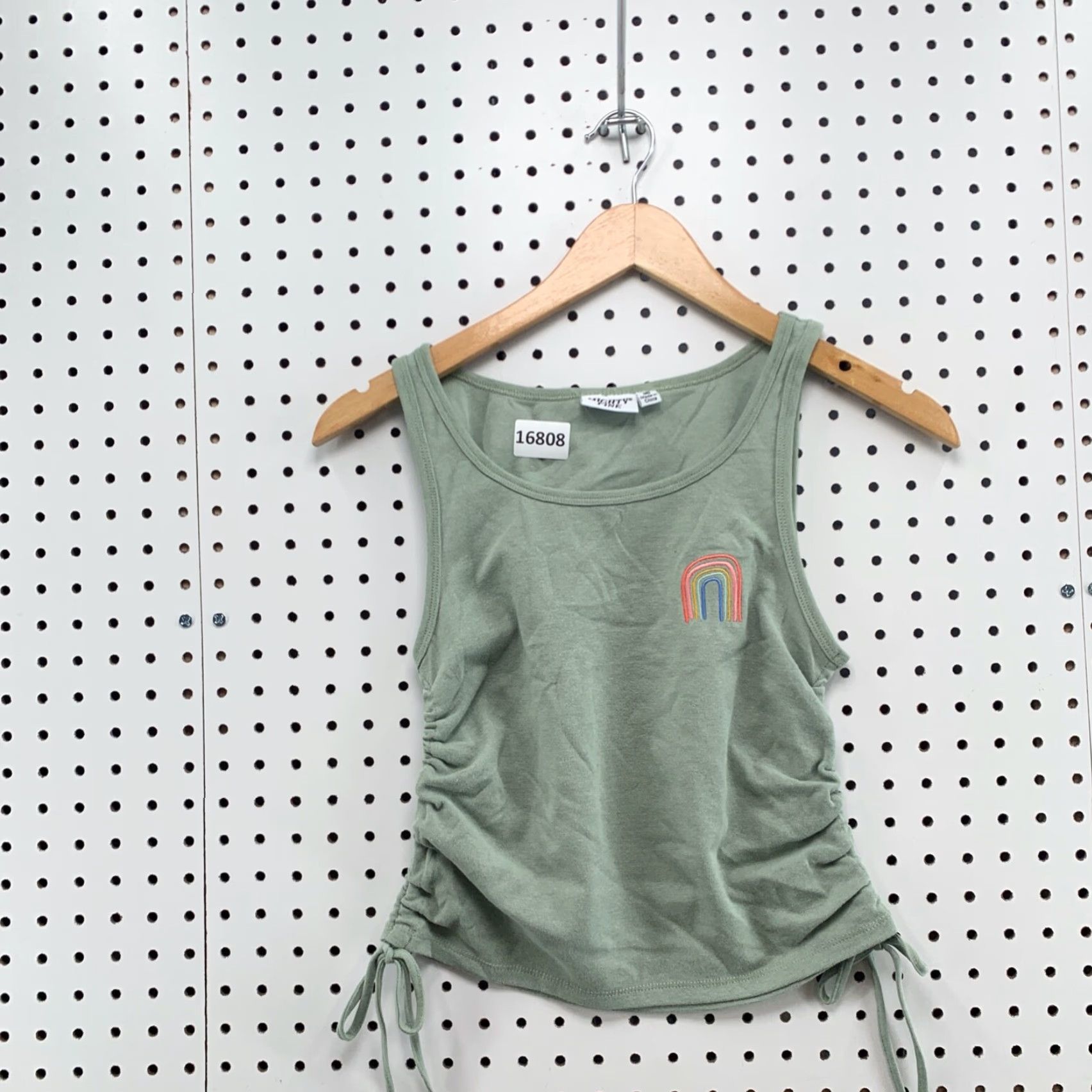 Vintage Mighty Fine Tank Top Shirt Womens Medium Green Sleeveless Rainbow Scrunch New Size M / US 6-8 / IT 42-44 - 5 Thumbnail