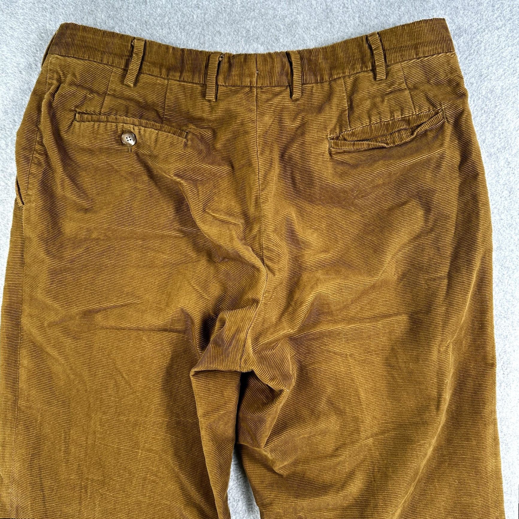 Vintage Peter Elliot Dress Pants Mens 38x29 Corduroy Pleated Cuffed Brown Pockets USA Made Size US 38 / EU 54 - 7 Thumbnail