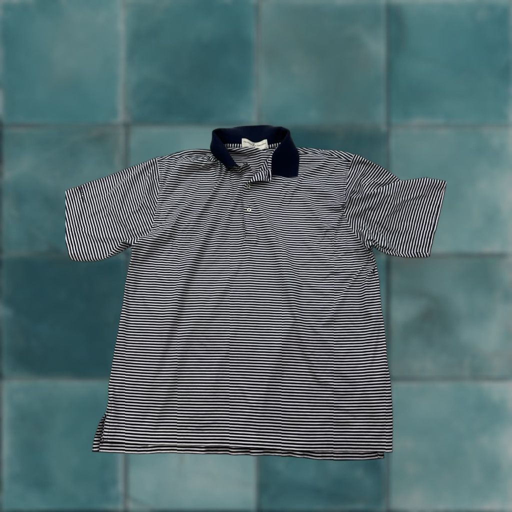 Vintage Fairway and Greene Shirt Mens Large Blue White Striped Golf Polo Logo Size US L / EU 52-54 / 3 - 1 Thumbnail