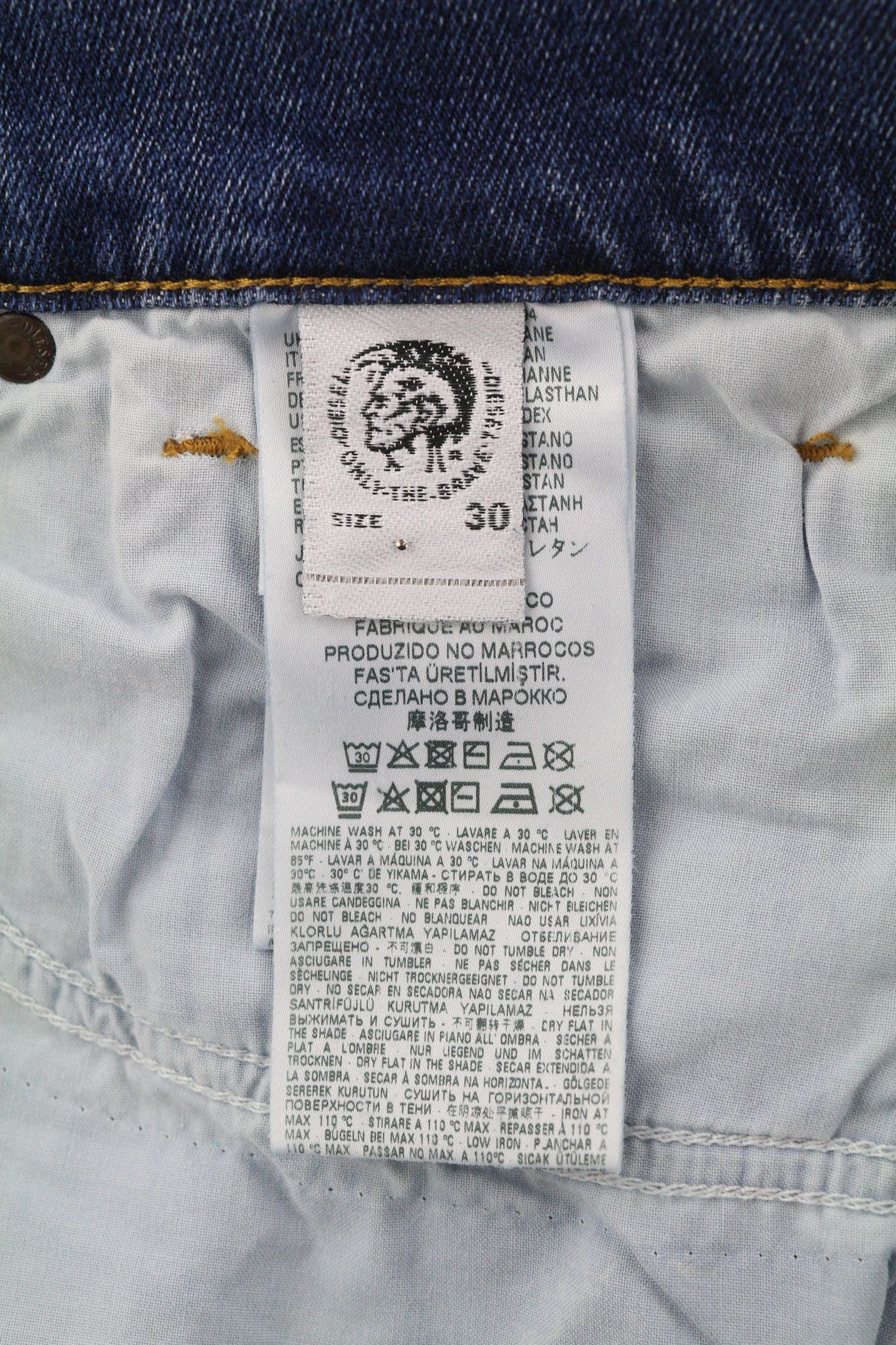 Diesel D-VIDER 0890X W30/L30 Carrot Stretch Blue 40437 Size US 30 / EU 46 - 10 Thumbnail