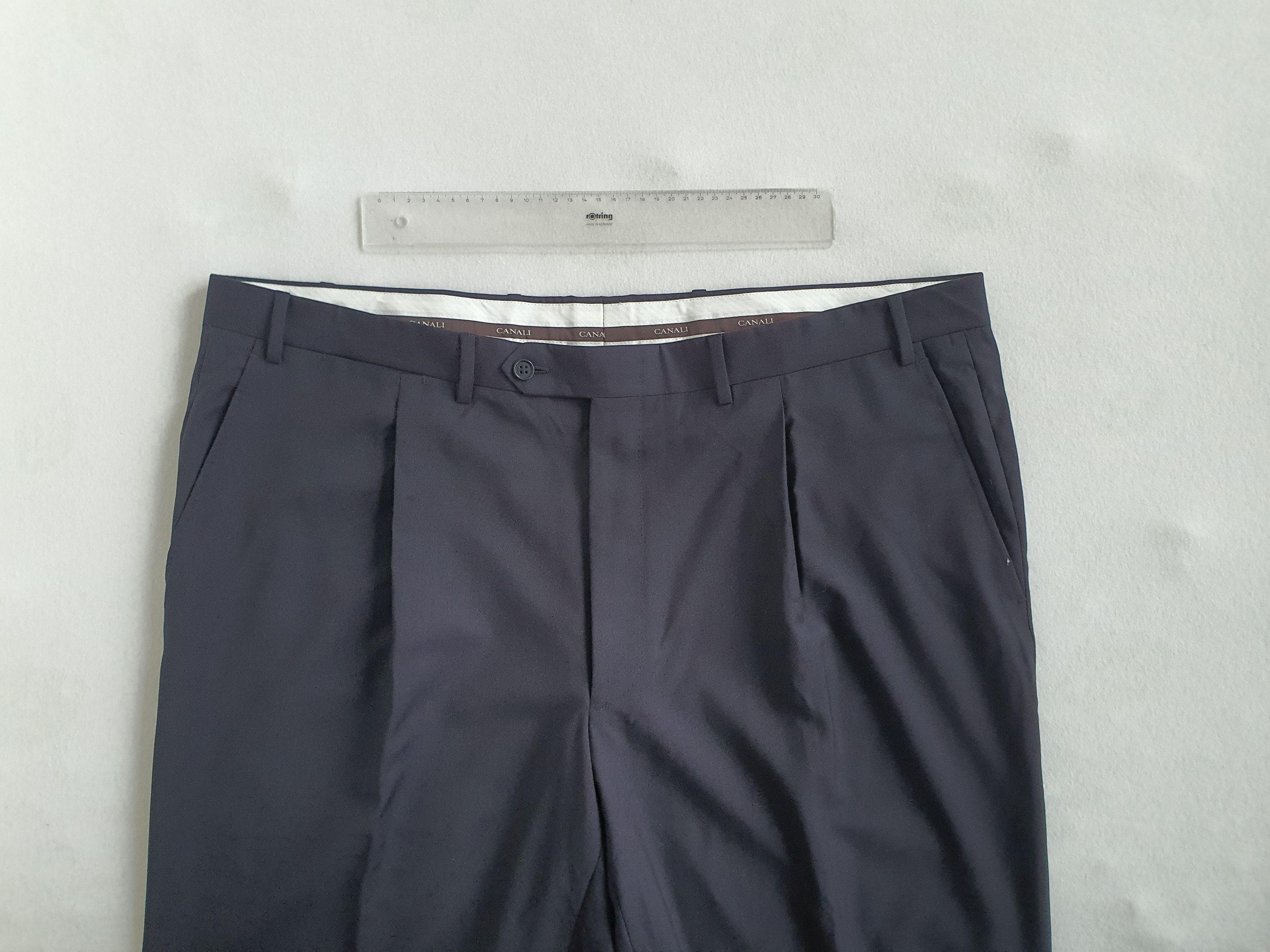 Canali Tailored Dress Pants - Navy, Pleated, Classic Fit - Sz EU 58 Size 42R - 3 Thumbnail