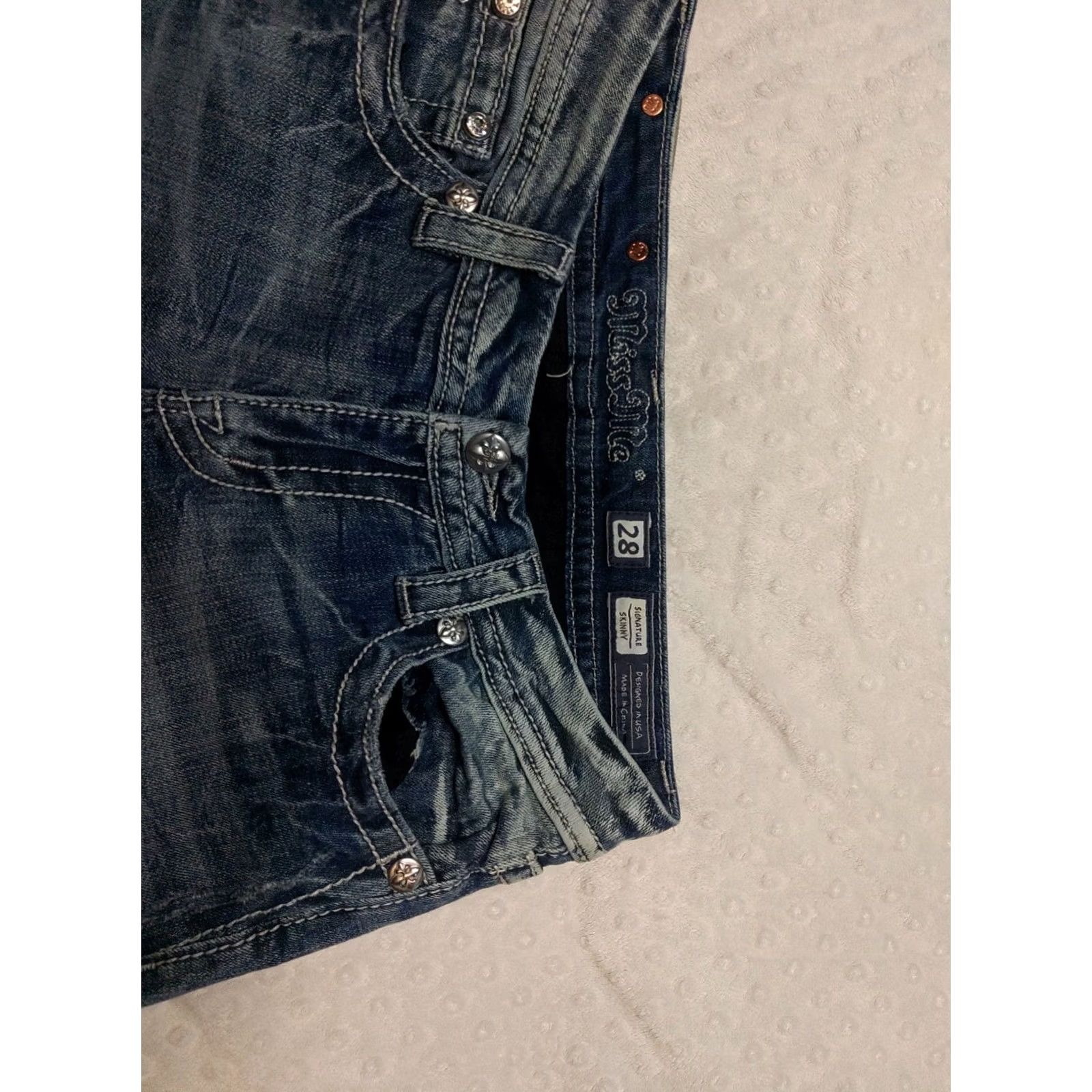 Miss Me Miss Me Jeans Skinny Blue Medium Wash Denim Pants Women 28 30x31 Signature Rise 5-Pocket Denim Size 28" / US 6 / IT 42 - 5 Thumbnail