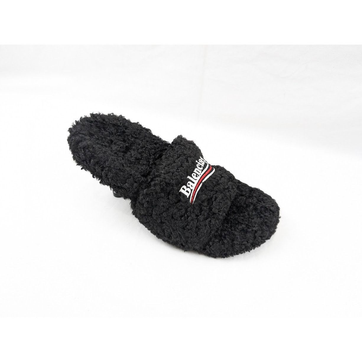 Balenciaga o1rshd1 Furry Sandals M80 in Black/White/Red Size US 10 / IT 40 - 2 Thumbnail