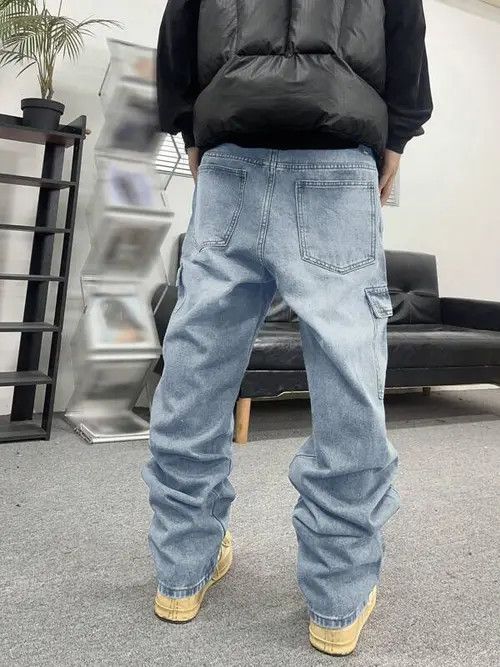 Japanese Brand Washed Cargo Drip Jeans Size US 34 / EU 50 - 1 Thumbnail