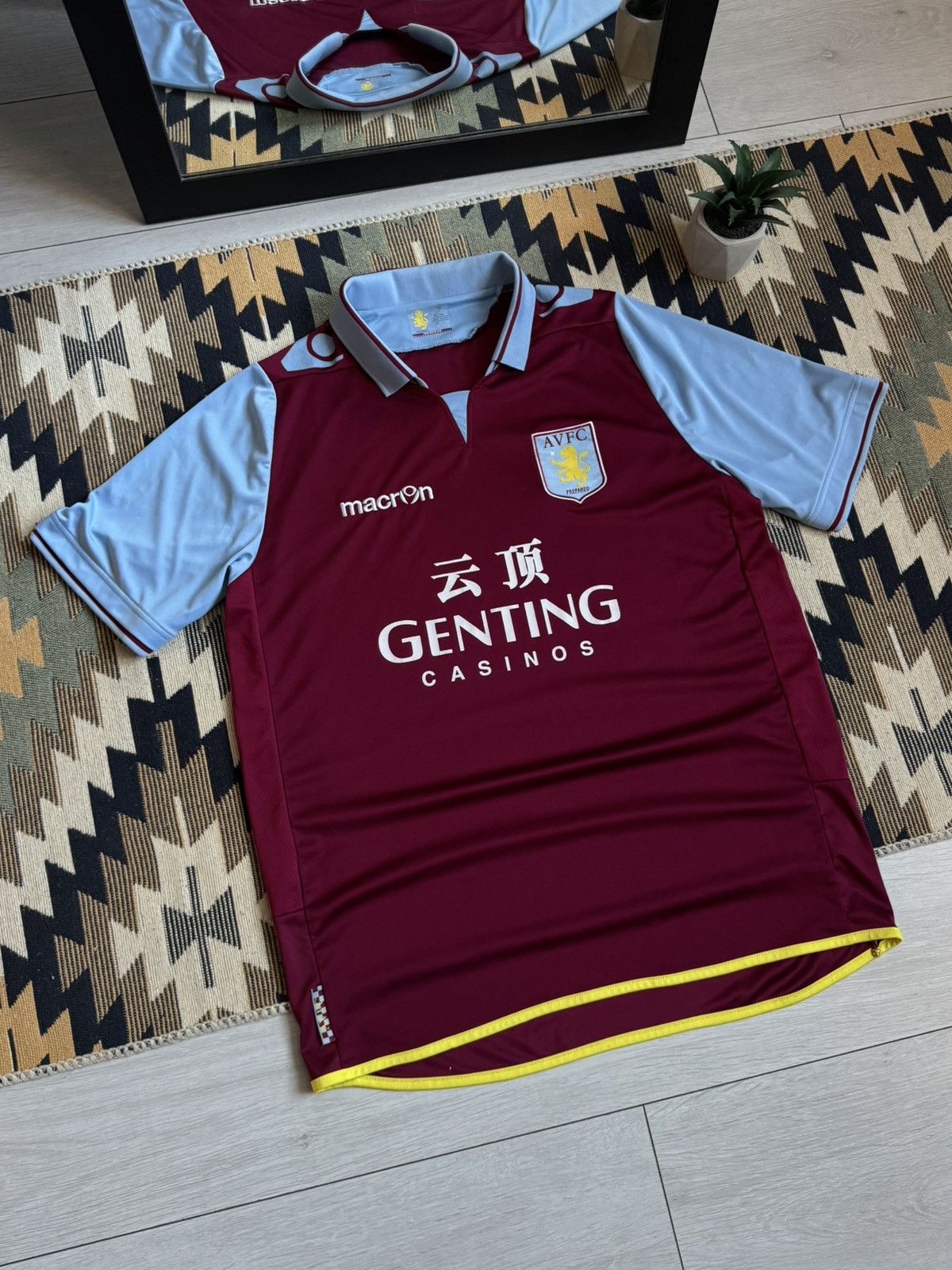 Macron Vintage Macron Aston Villa 2012/13 Soccer Blockcore Jersey Size US XL / EU 56 / 4 - 2 Thumbnail