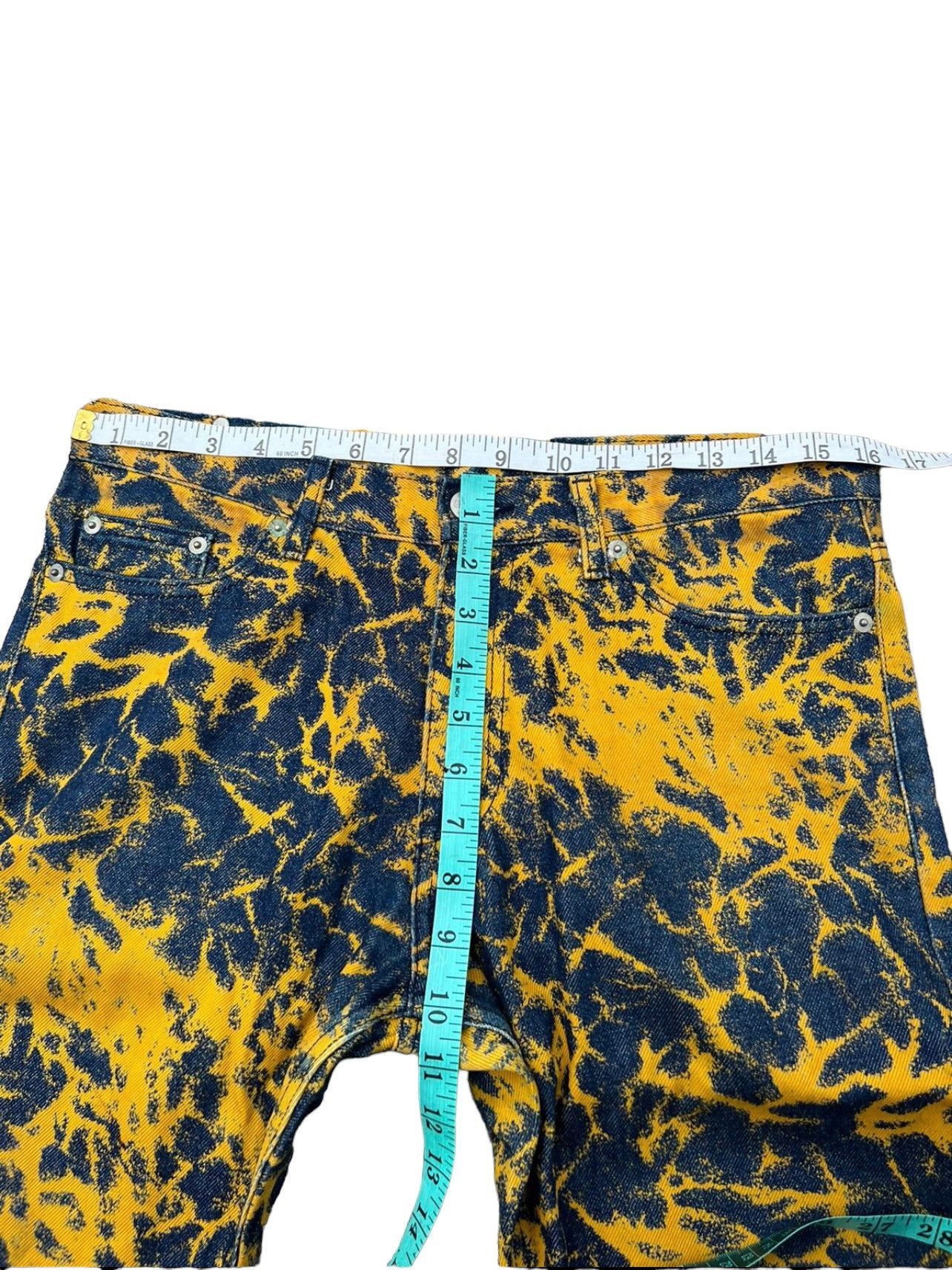 Shellac Vintage Glamdy Japan Abstract Denim Cropped Jeans Size US 31 - 3 Thumbnail