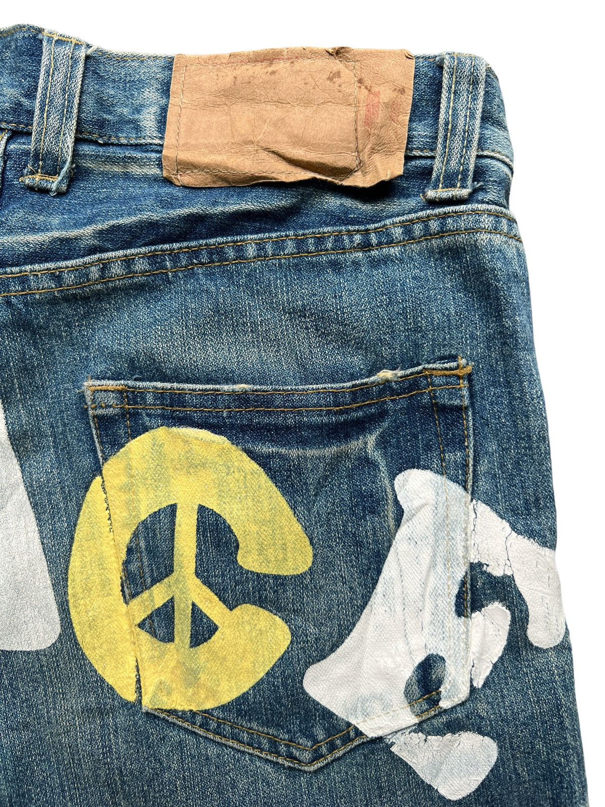 Other Peace Spellout Japanese Distressed Denim Jeans 33x29 Size US 33 - 9 Thumbnail
