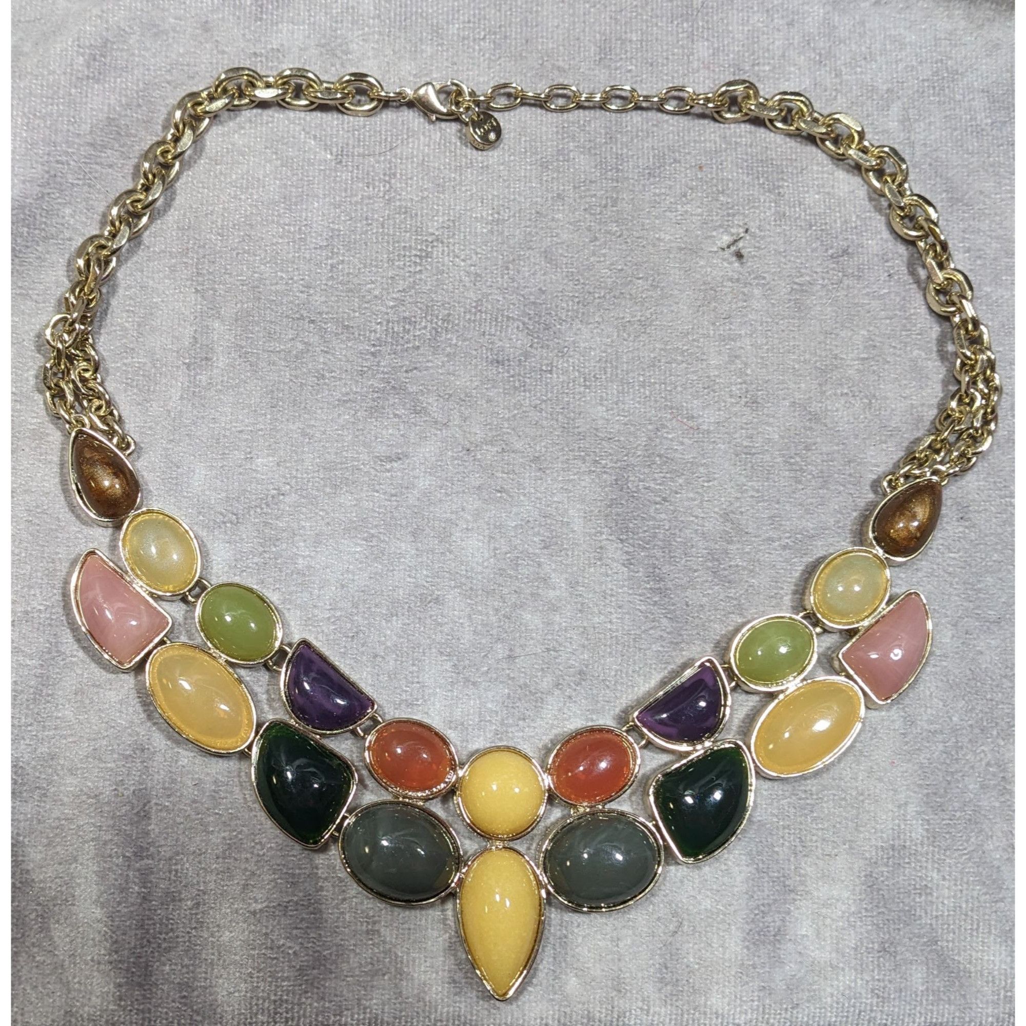 Other Vintage Loft Rainbow Jelly Glass Gemmed Bib Necklace Size ONE SIZE - 9 Thumbnail