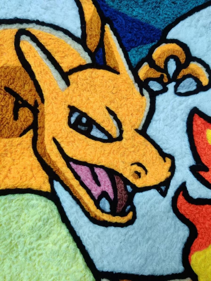Other Charizard Multicolor Wool Thread Hand Tufted Carpet Size ONE SIZE - 2 Thumbnail