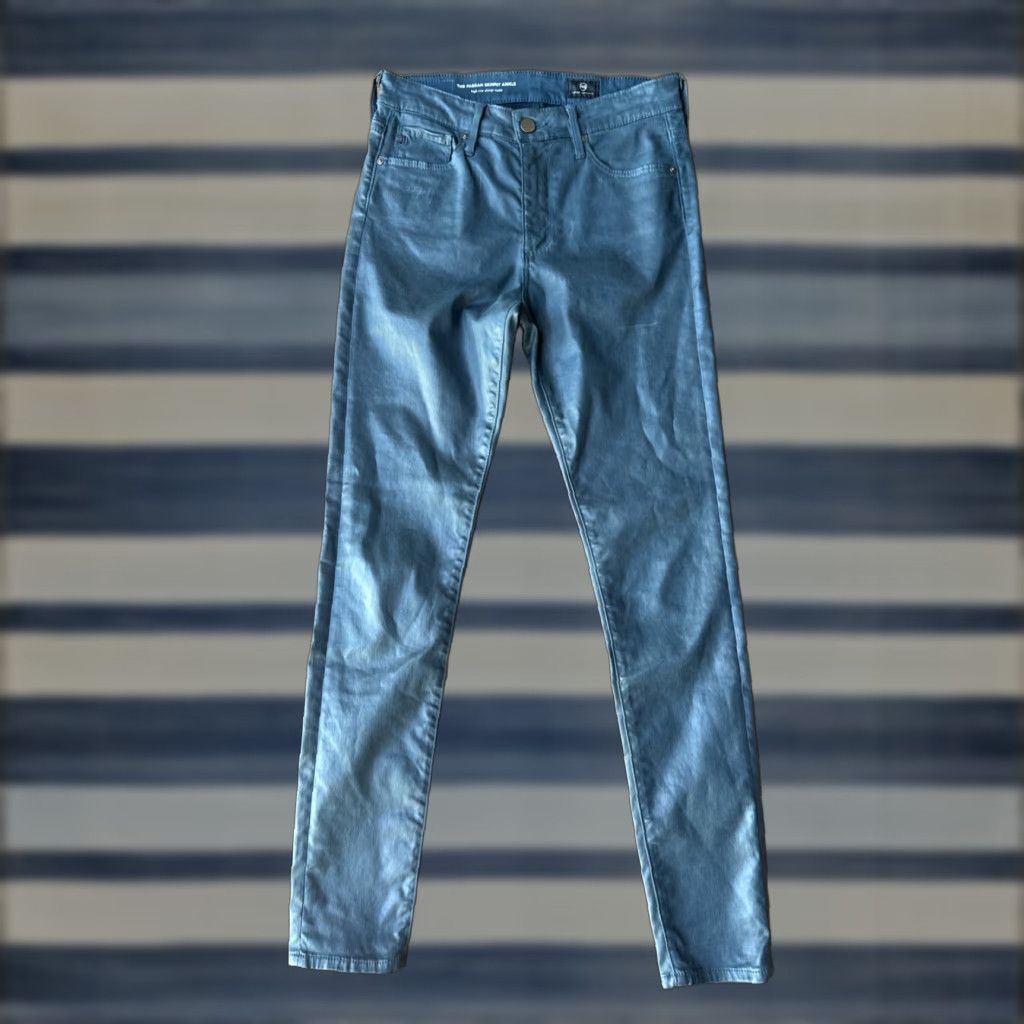 Vintage VINTAGE AG Adriano Goldschmied Waxed Jeans Womens Size 26R The Farrah Skinny High Bohemian City Preppy 27.5in Inseam Mens? Size 26" / US 2 / IT 38 - 1 Thumbnail