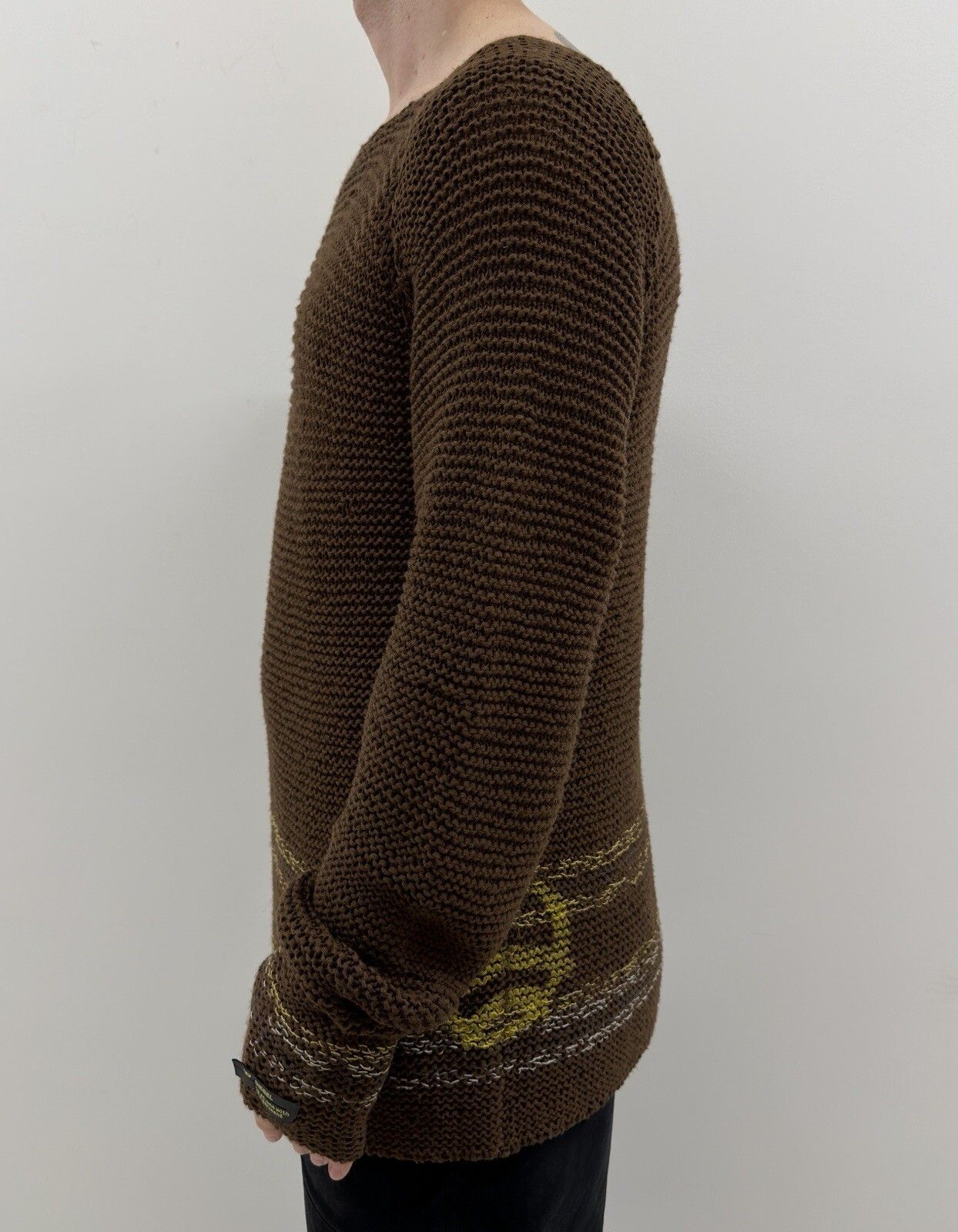 Diesel Vintage Diesel Knit Sweater Men Y2K Brown Pullover 2000s Size US L / EU 52-54 / 3 - 5 Thumbnail