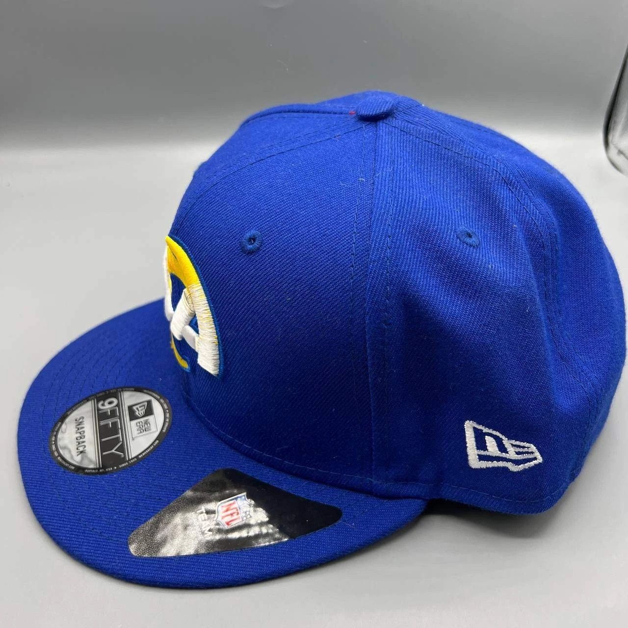 New Era Los Angeles LA Rams Hat Men Blue Embroidered Snap Back Cap Size ONE SIZE - 7 Thumbnail