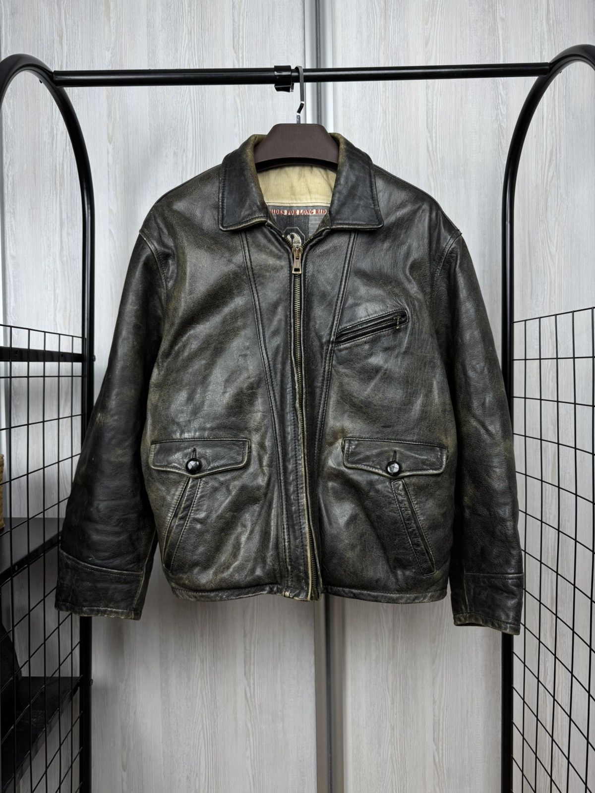 Replay Replay vintage black faded leather bomber trucker’s jacket Size US L / EU 52-54 / 3 - 3 Thumbnail