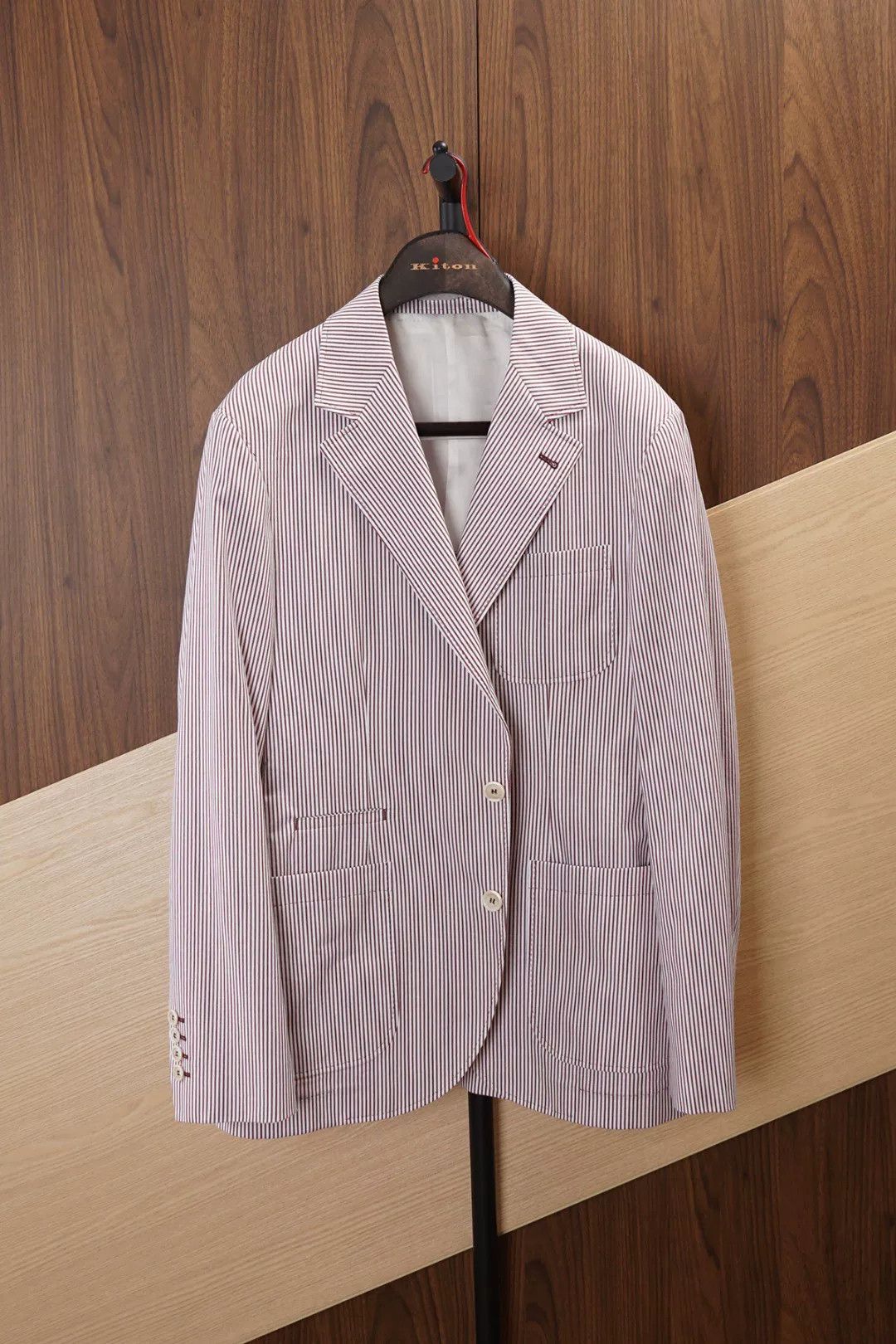 Brunello Cucinelli Brunello Cucinelli Men's Striped Blazer Size US M / EU 48-50 / 2 - 1 Thumbnail