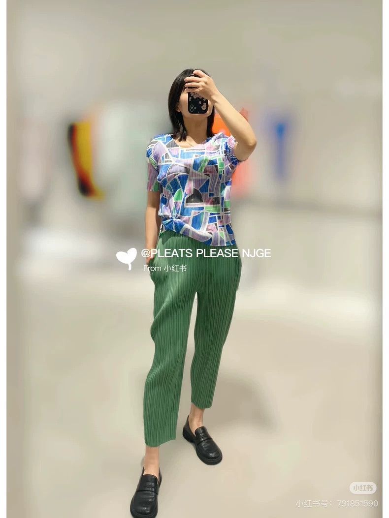Issey Miyake Issey Miyake size:3 A short-sleeved top with color-blocked Size XS / US 0-2 / IT 36-38 - 6 Thumbnail